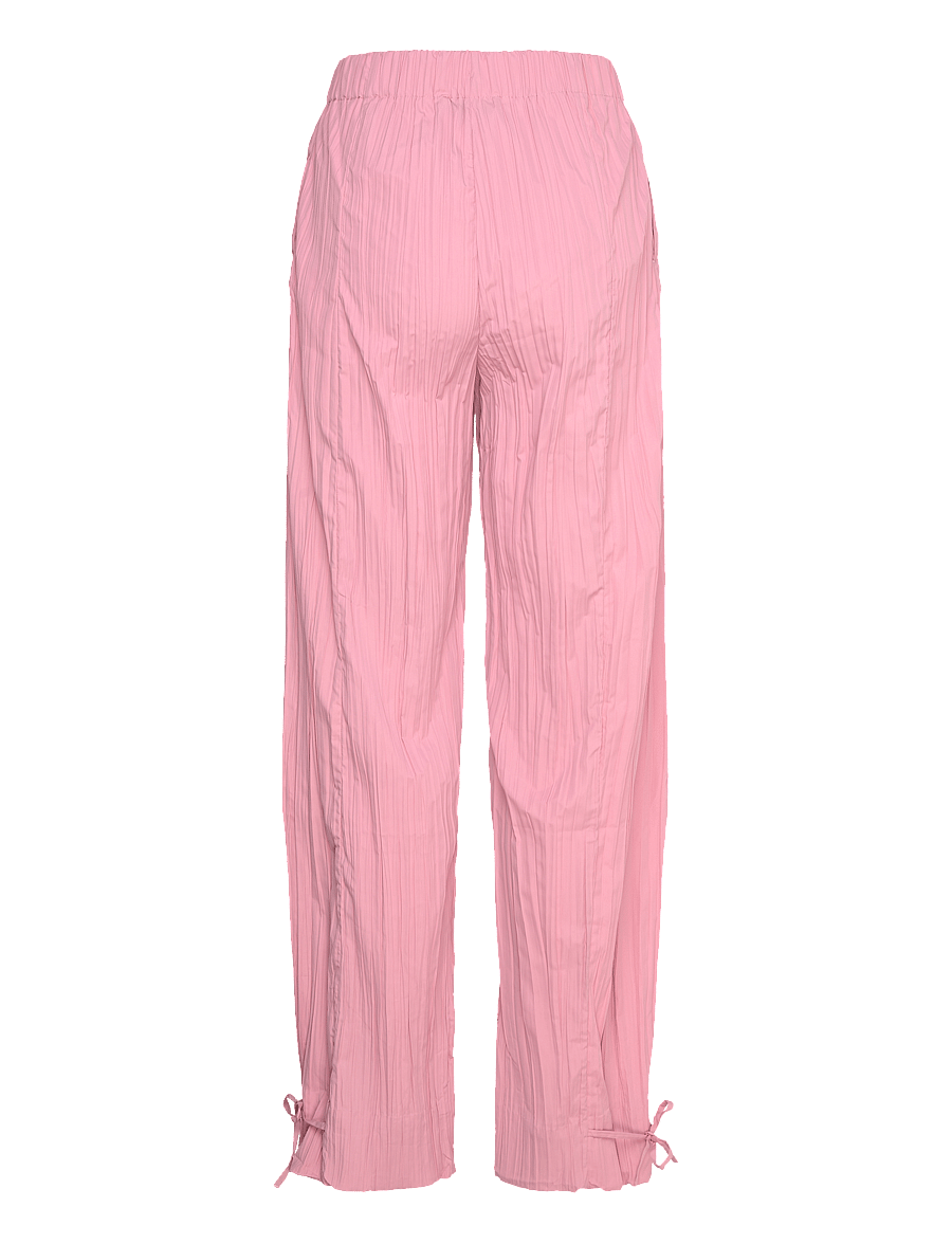STINE GOYA - 2342 Pleated Poly, Loose Pants w/ Tie - sirge säärega püksid - pink nectar - 1