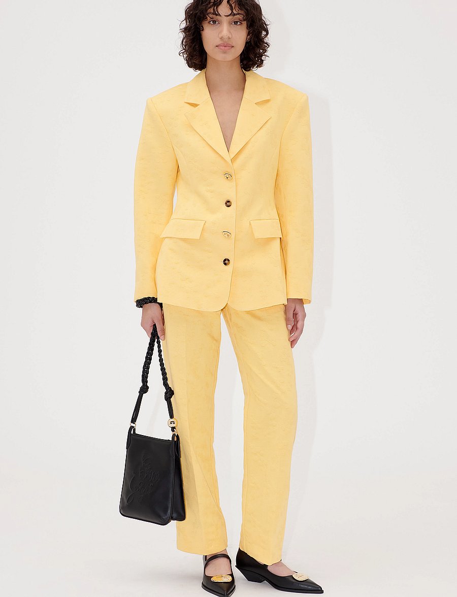 STINE GOYA - 2346 Textured Cotton Jacquard, Stra - anzugshosen - mimosa - 2