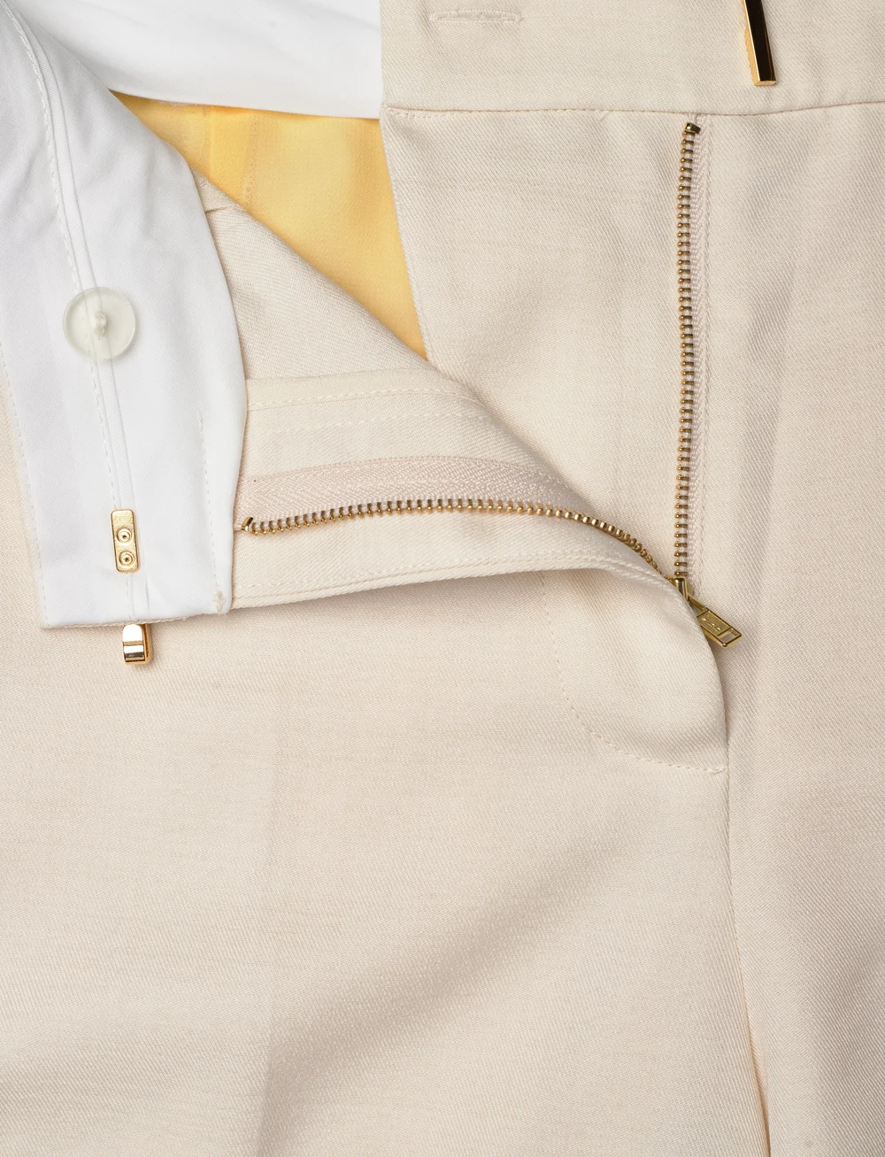 STINE GOYA - 2347 Matte Sheer Tailoring, Tailore - straight leg hosen - ivory / cornsilk - 5