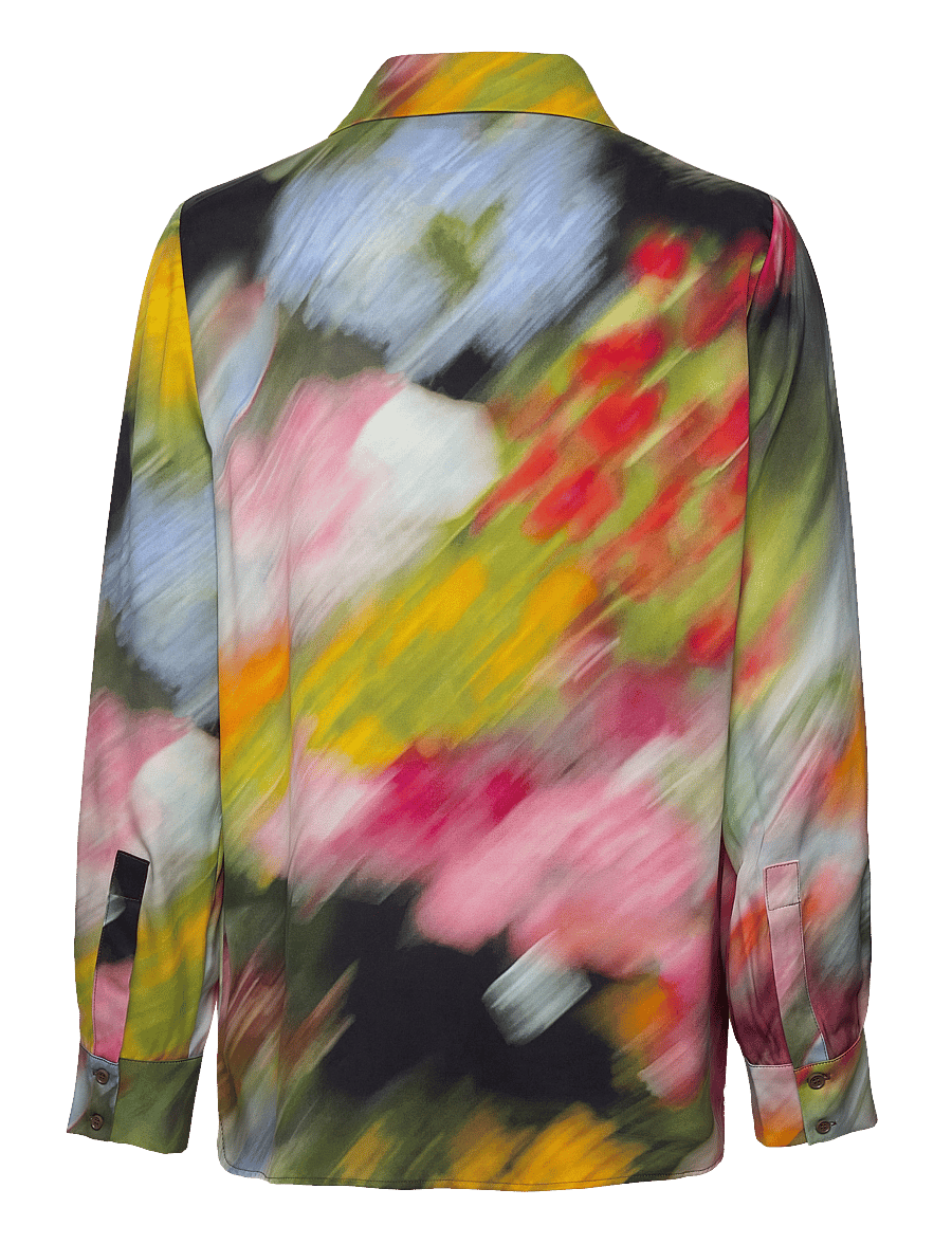STINE GOYA - 2263 Dry Viscose, Long Sleeve Shirt - langärmlige hemden - liquid floral - 1