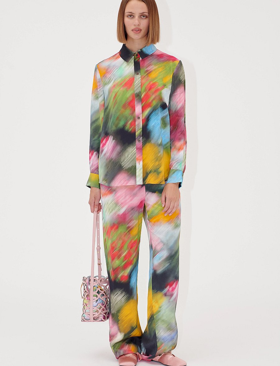 STINE GOYA - 2263 Dry Viscose, Long Sleeve Shirt - langärmlige hemden - liquid floral - 2