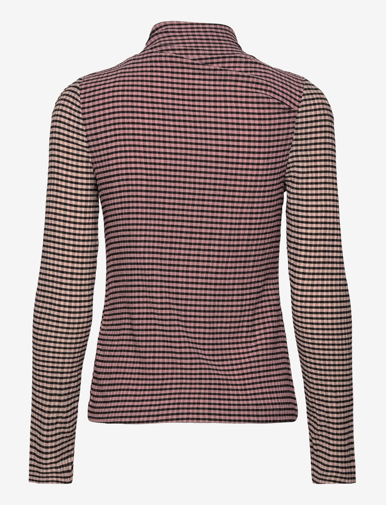 STINE GOYA - 2247 Patchwork Jersey, Long Sleeve - langärmlige tops - pink/black - 1