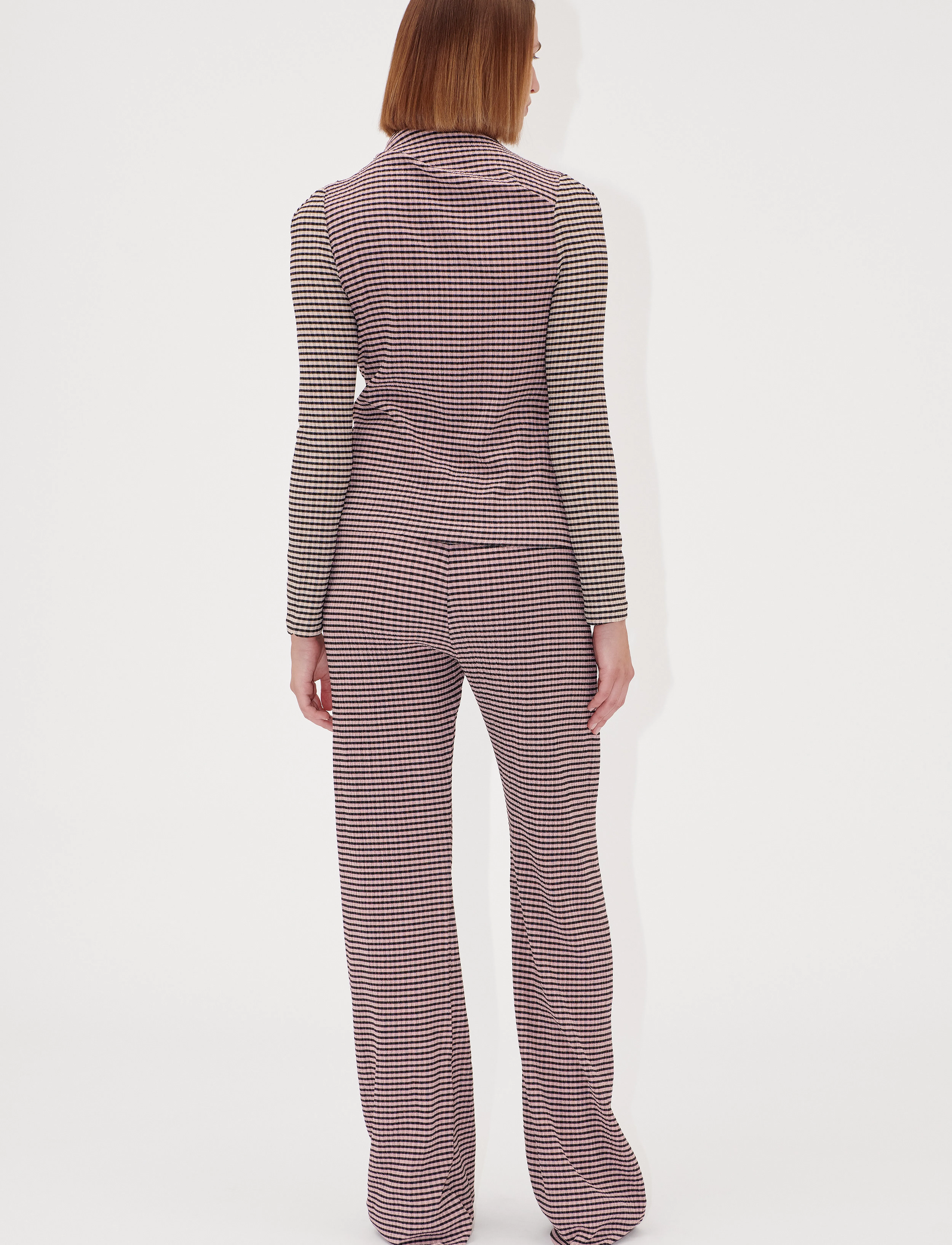 STINE GOYA - 2247 Patchwork Jersey, Long Sleeve - long-sleeved tops - pink/black - 3