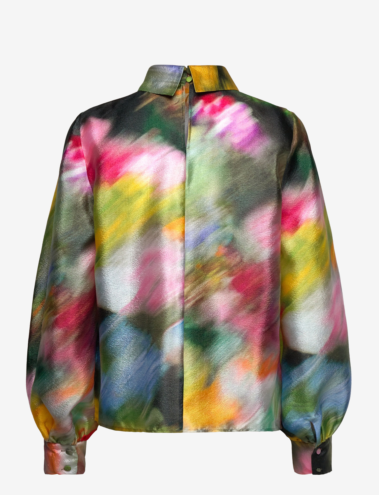 STINE GOYA - 2067 Flat Textured Poly, Gathered L - langärmlige blusen - liquid floral - 1