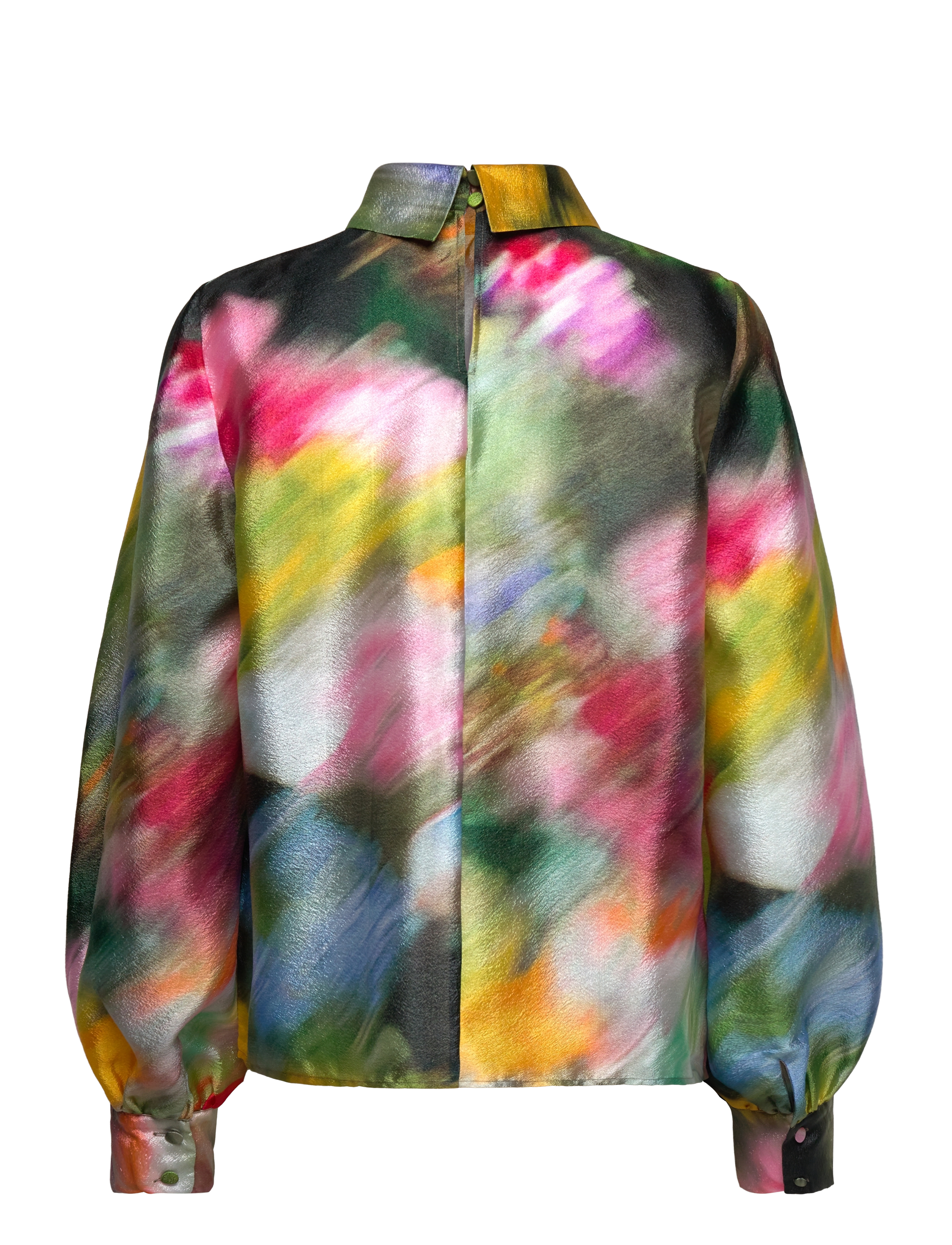 STINE GOYA - 2067 Flat Textured Poly, Gathered Long Sleeve Top - blouses à manches longues - liquid floral - 1