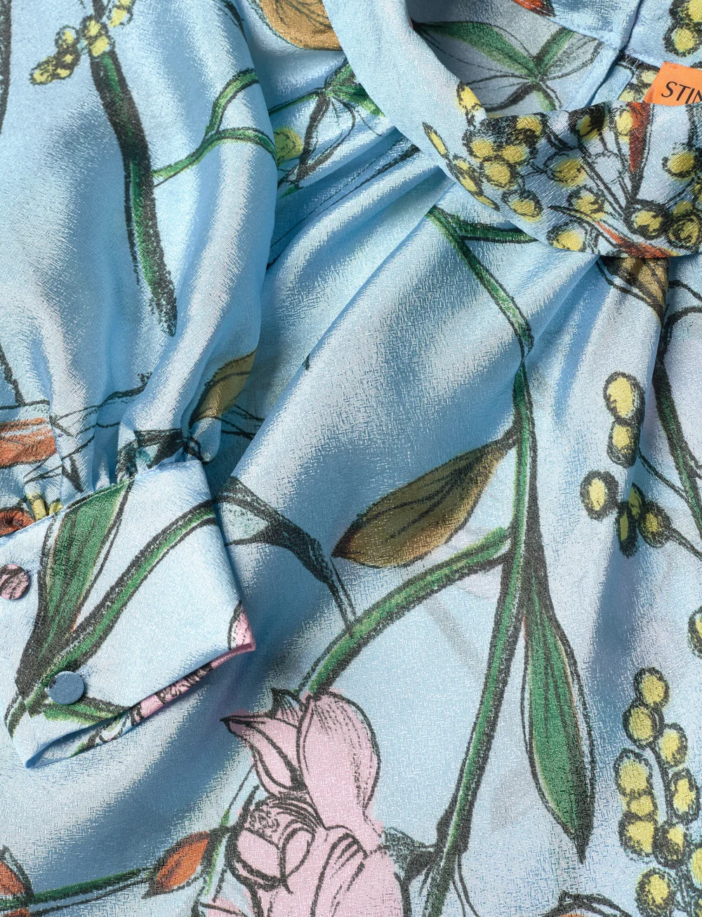 STINE GOYA - 2067 Flat Textured Poly, Gathered L - pikkade varrukatega pluusid - spring mimosa - 4