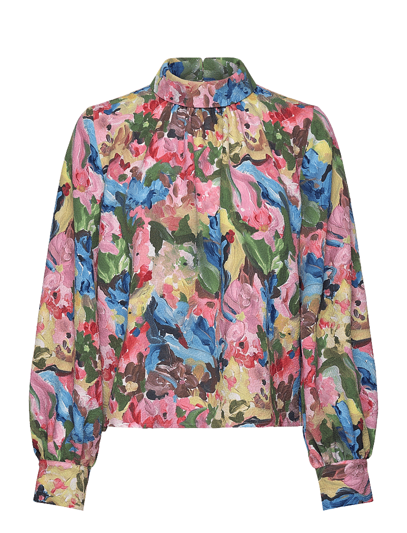 STINE GOYA - 2259 Structure Stretch, Gathered Lo - langærmede bluser - loves me, loves me not - 0