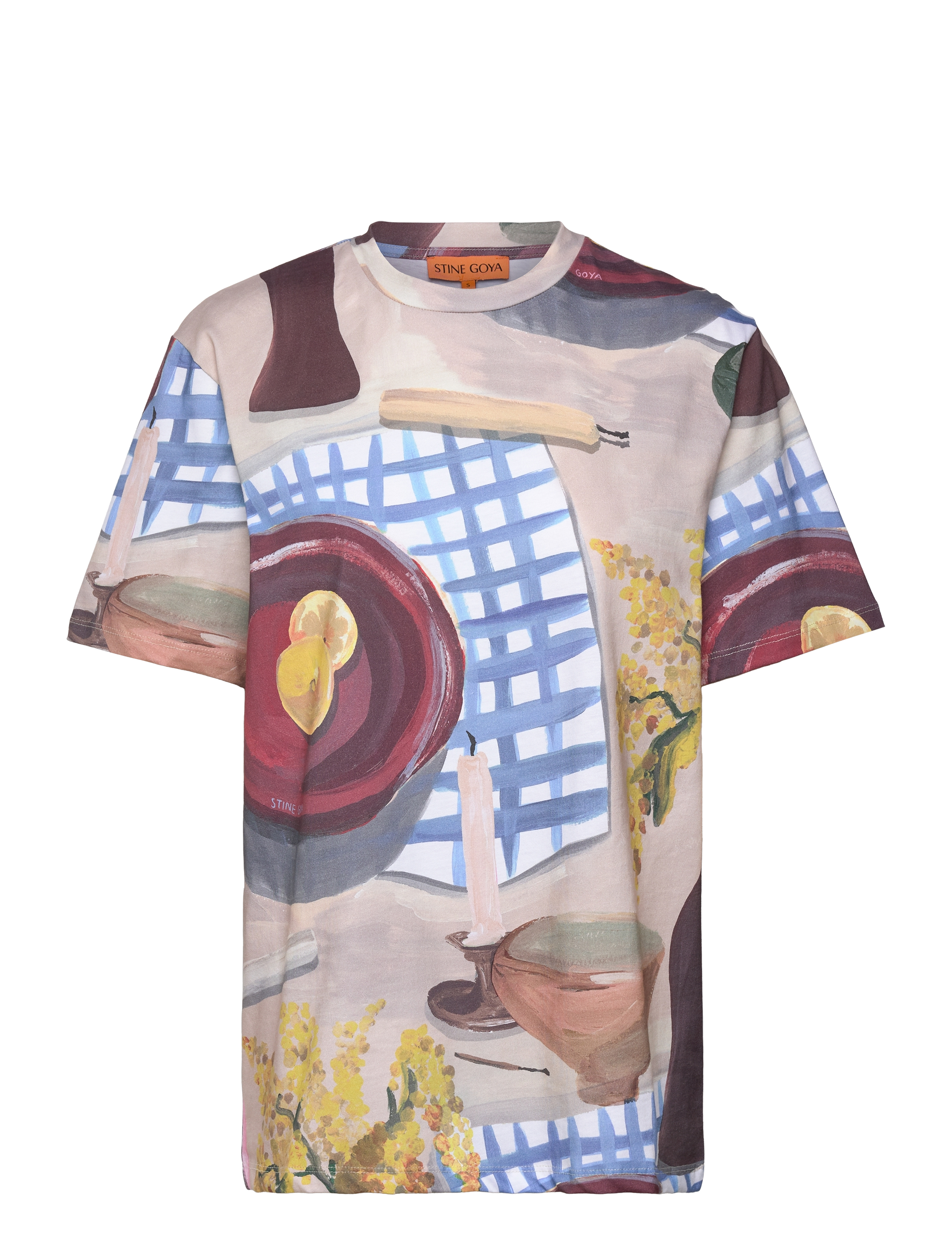 STINE GOYA 2243 Light Jersey, Short Sleeve T-s - Kleidung - LEMONS ON A PLATE / beige