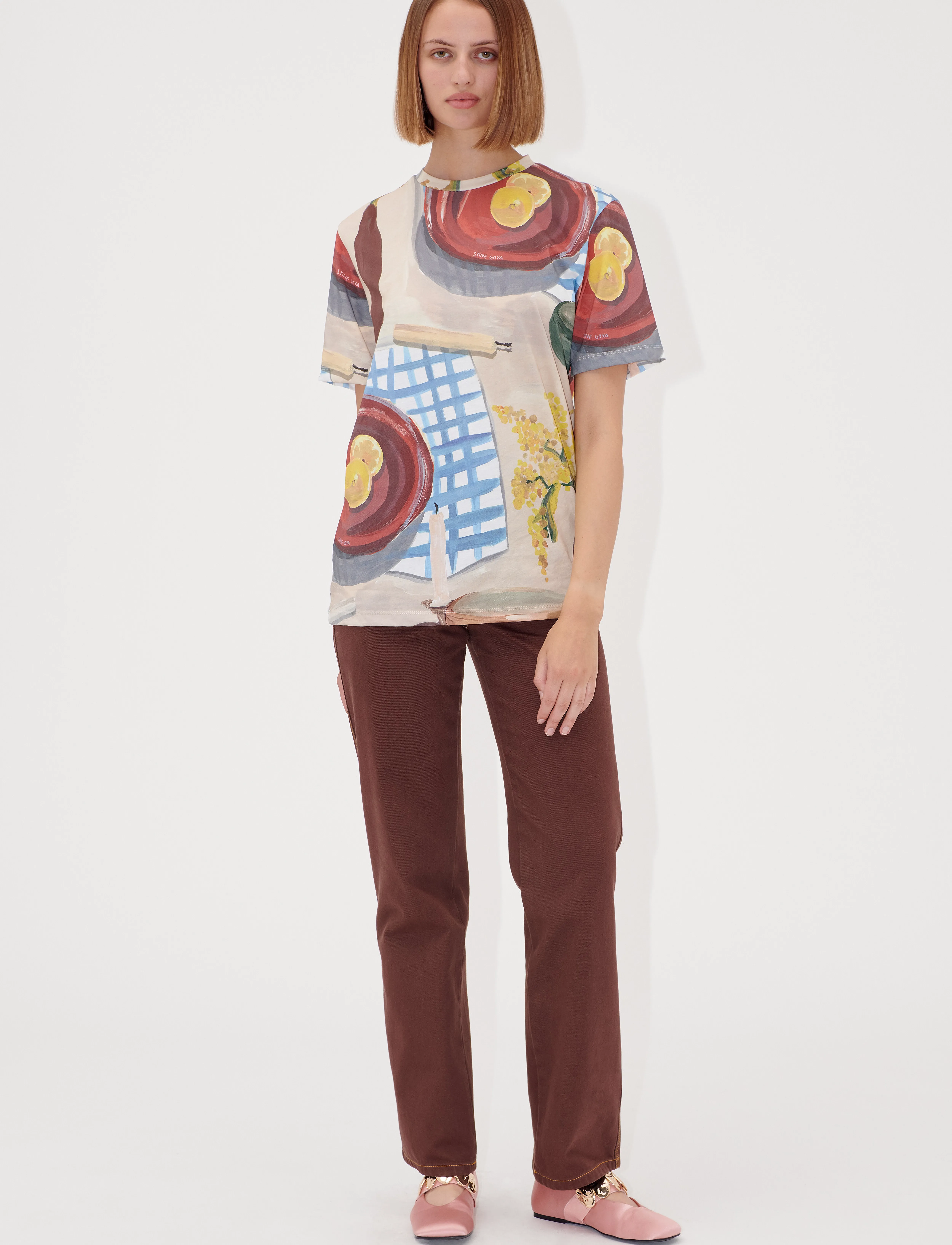 STINE GOYA - 2243 Light Jersey, Short Sleeve T-s - lemons on a plate - 2