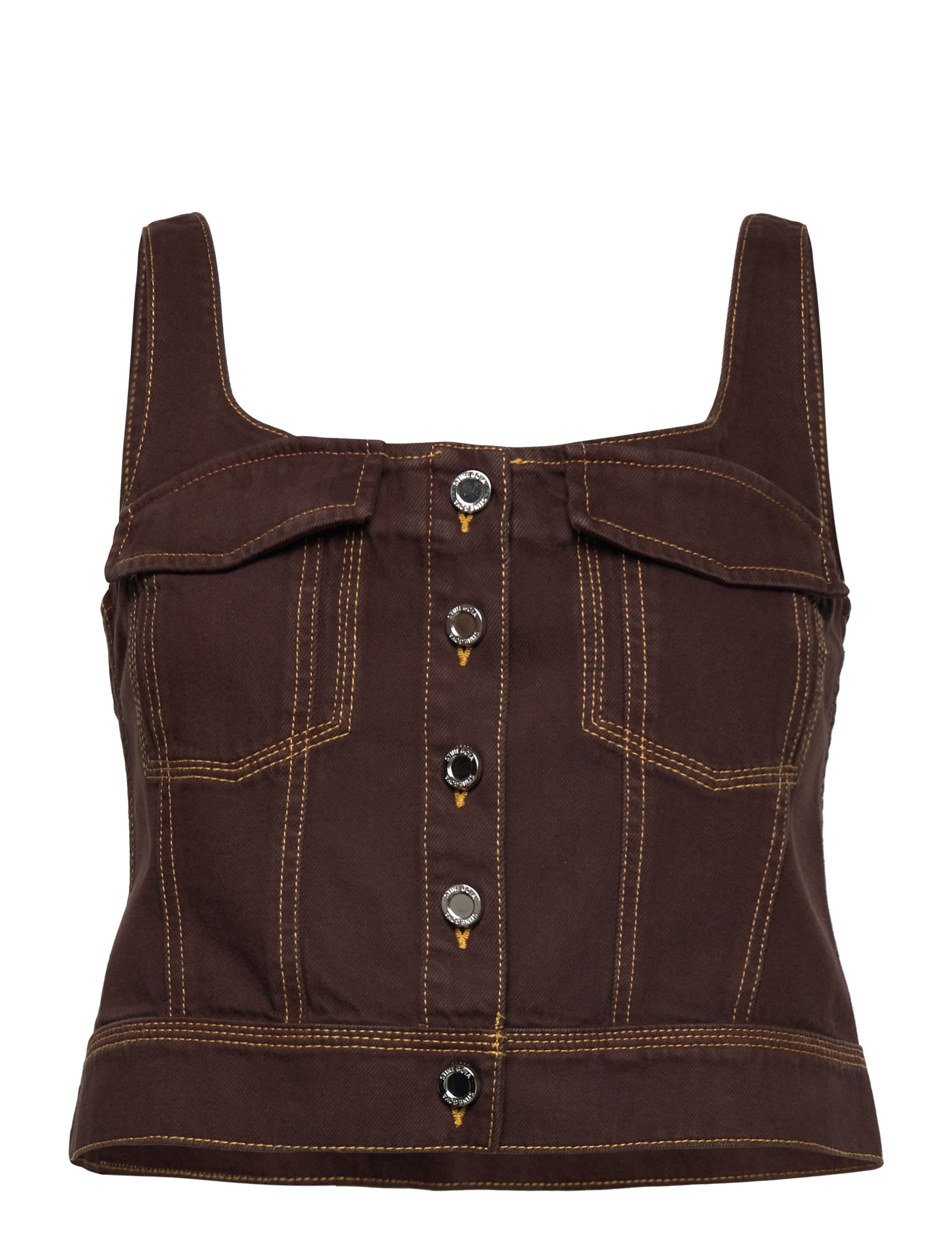 STINE GOYA 2251 Denim, Cropped Denim Bustier Braun - XS - Damen