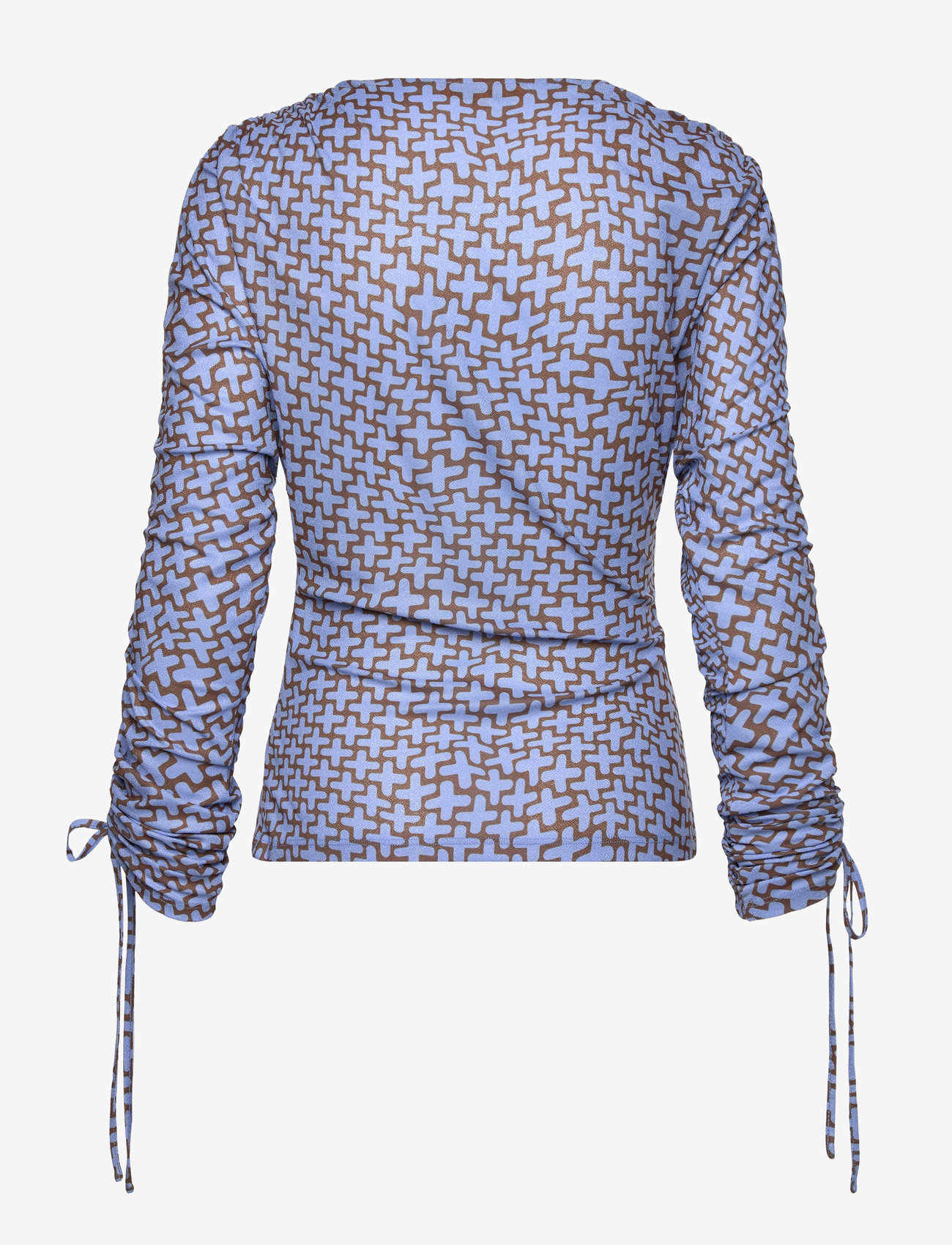 STINE GOYA - 2245 Dry Jersey, Wrap Front Gathere - langerma blússur - graphic weave - 1