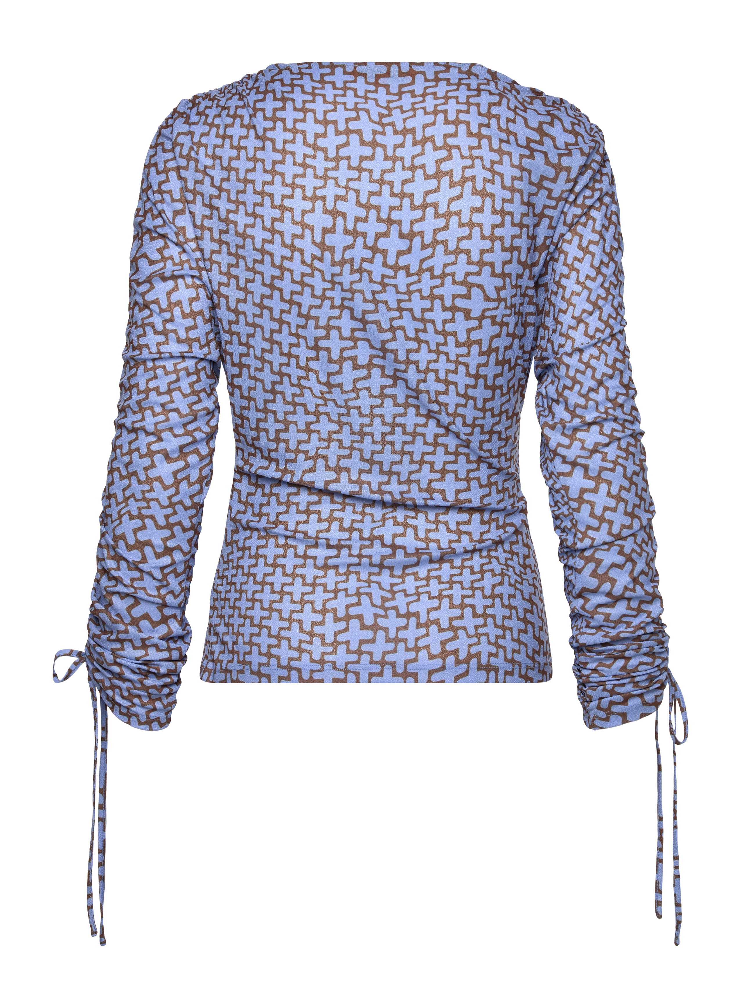 STINE GOYA - 2245 Dry Jersey, Wrap Front Gathere - langärmlige blusen - graphic weave - 1
