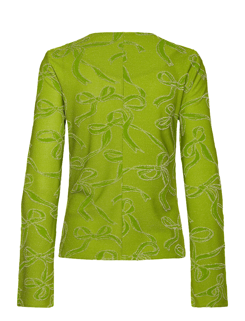 STINE GOYA - 2246 Lurex Jersey, Long Sleeve Tie - långärmade blusar - ribbons - 1