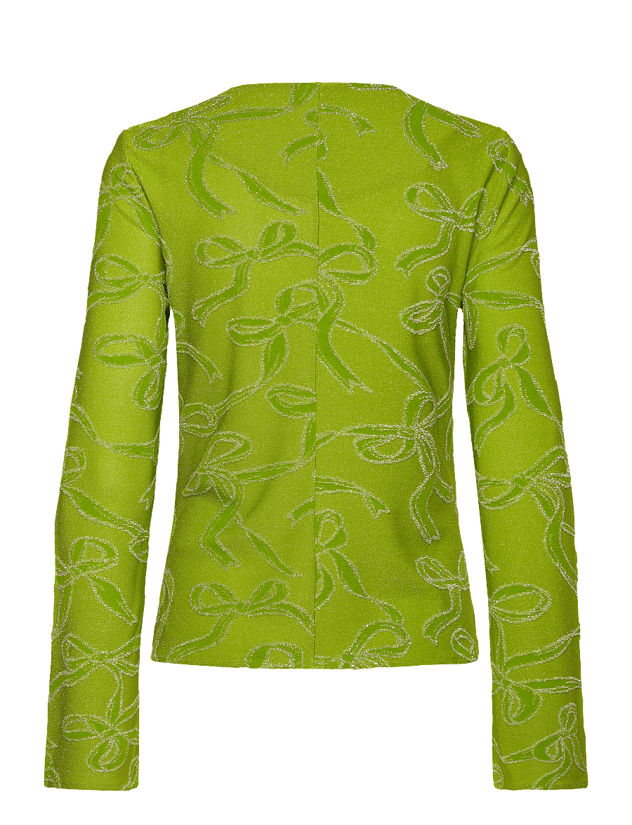 STINE GOYA - 2246 Lurex Jersey, Long Sleeve Tie - langærmede bluser - ribbons - 1