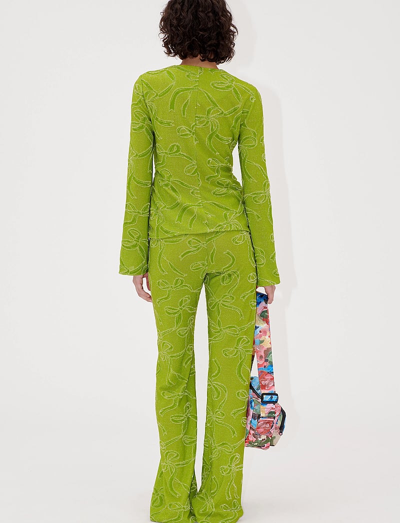 STINE GOYA - 2246 Lurex Jersey, Long Sleeve Tie - långärmade blusar - ribbons - 3