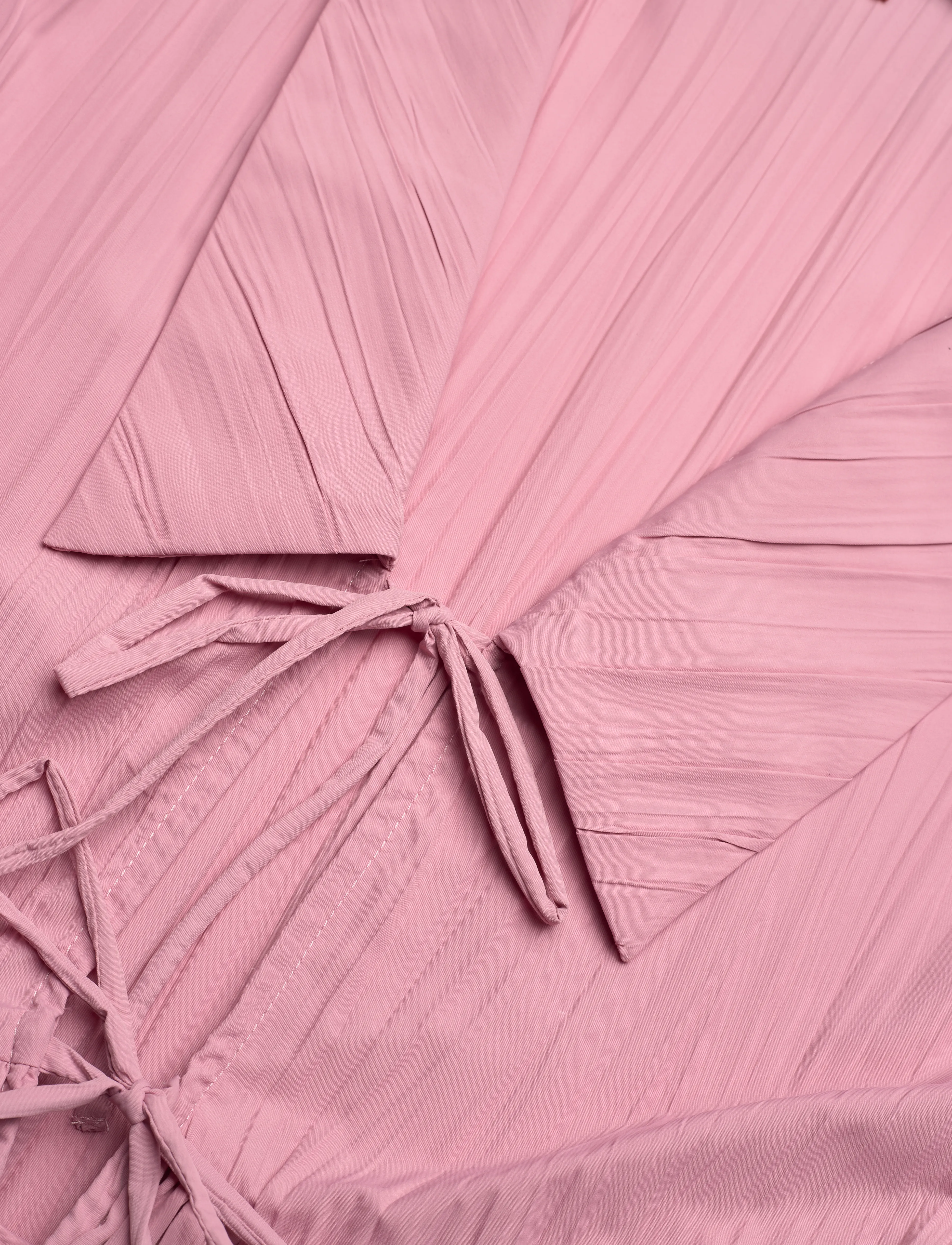 STINE GOYA - 2342 Pleated Poly, Balloon Sleeve Tie Top - langærmede bluser - pink nectar - 4