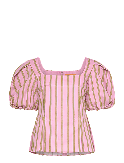 2344 Soft Jacquard Weave, Blouson S - KortæRmede Bluser