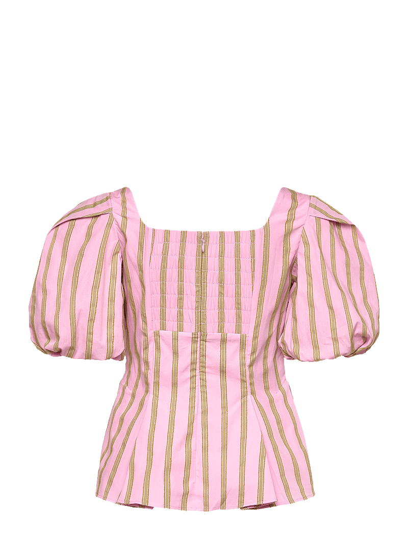 STINE GOYA - 2344 Soft Jacquard Weave, Blouson S - kortärmade blusar - wallpaper stripes - 1