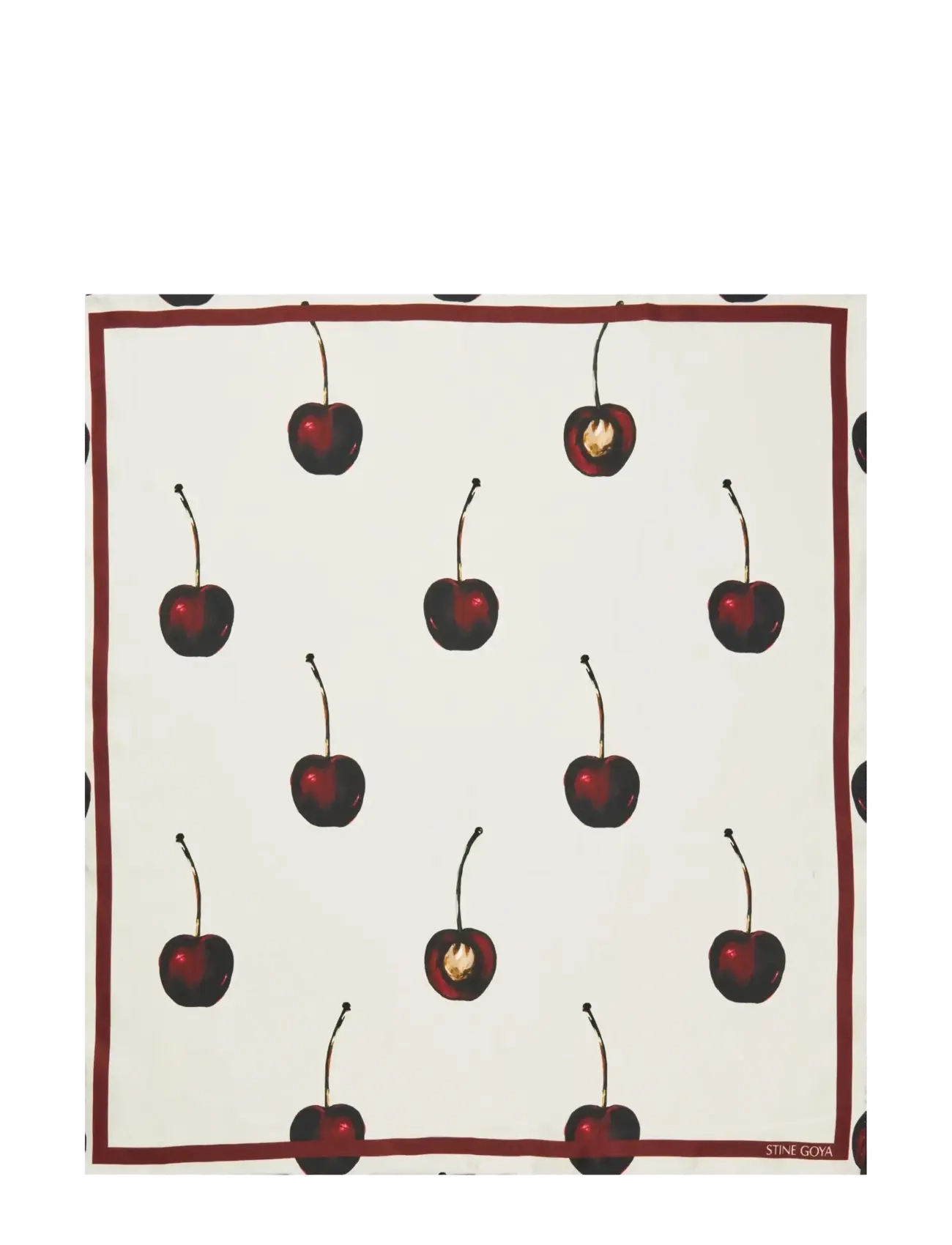 STINE GOYA Silk Scarves, Small Scarf - Accessoires - CHERRIES / cream