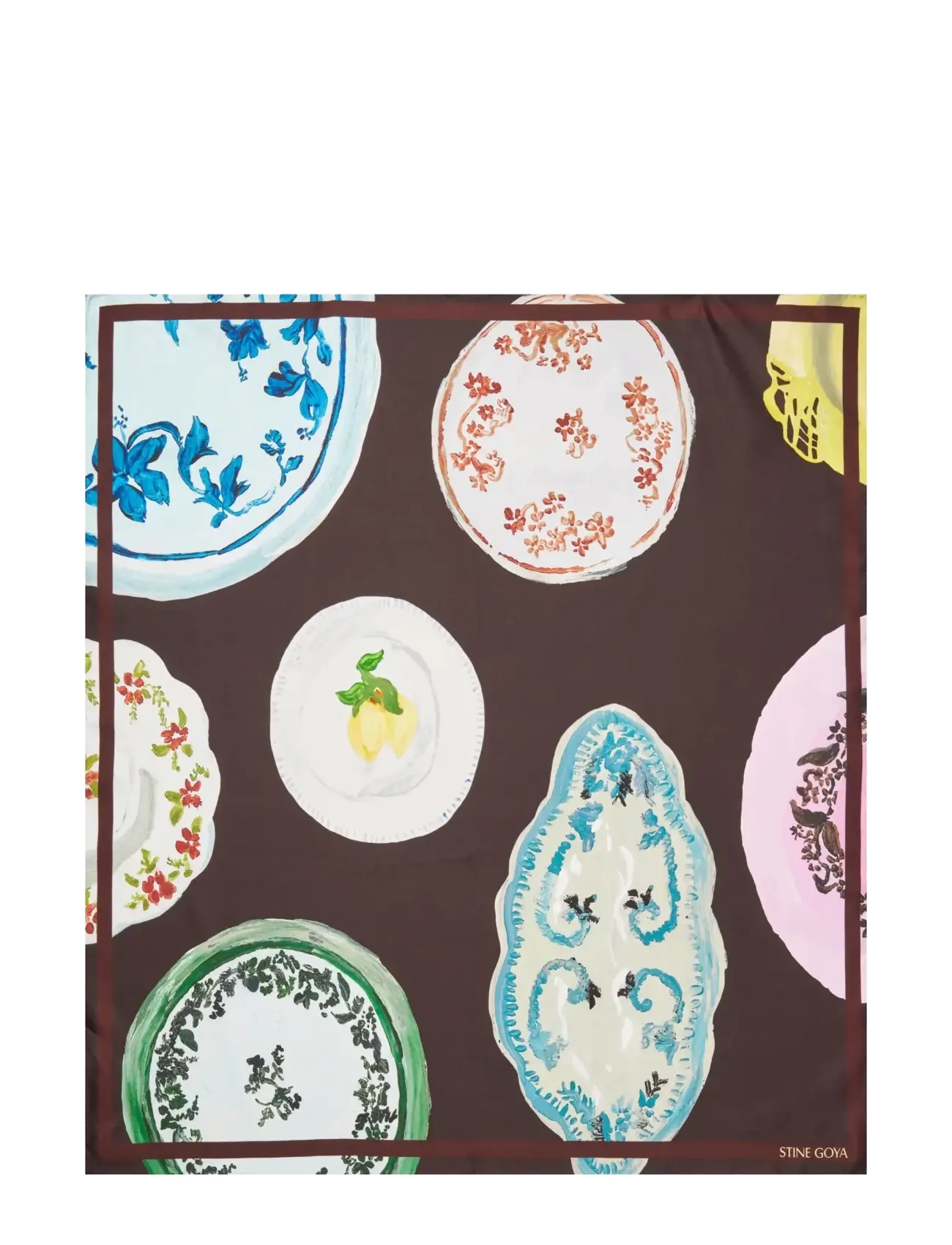 STINE GOYA Silk Scarves, Small Scarf - Transitional Layering - THE PLATERA / brown