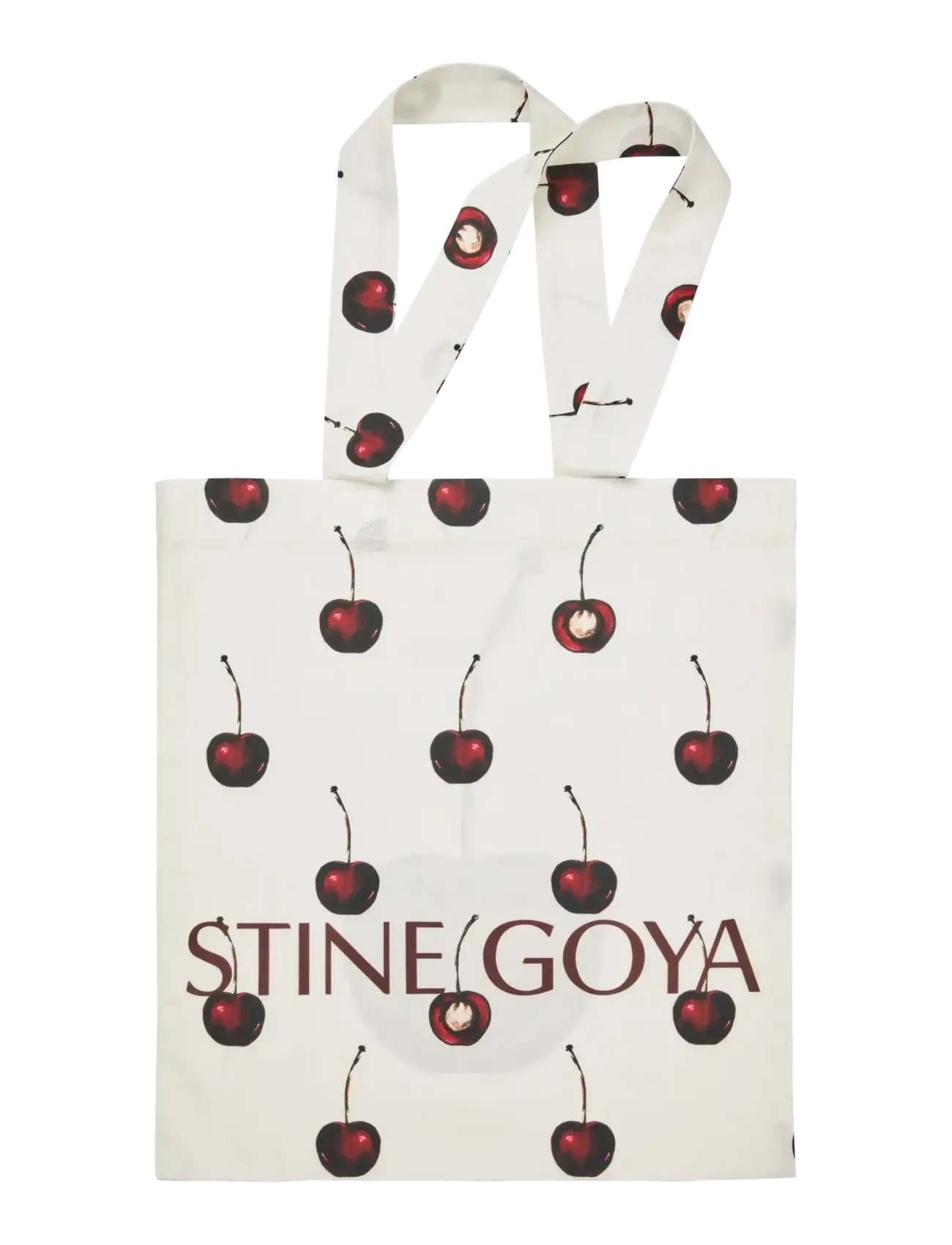 STINE GOYA Tote Bags, Cotton Tote - Kotid - CHERRIES / cream
