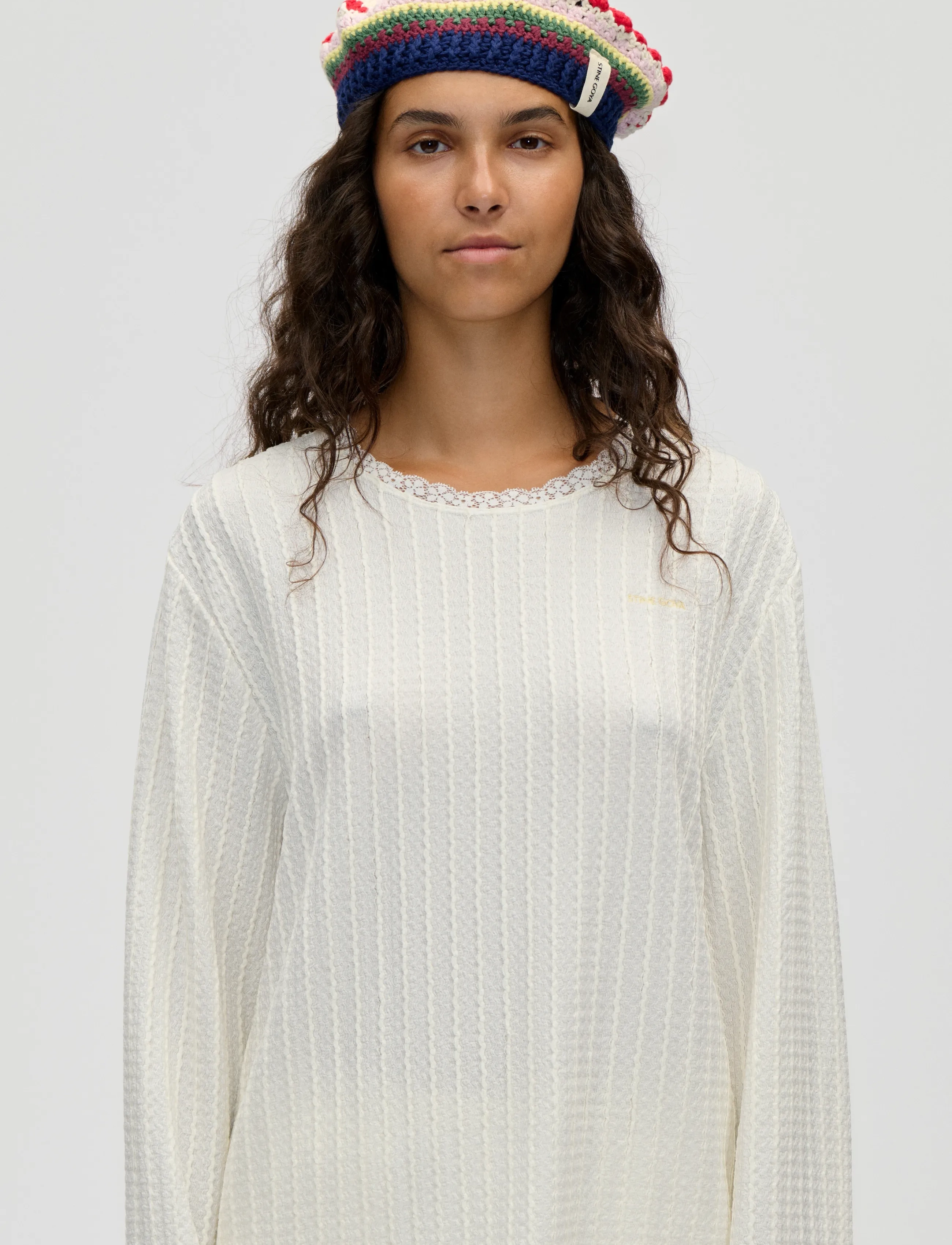 STINE GOYA 2511 Crochet Hat, Crochet Beret - STINE GOYA - TAPESTRY STRIPES / multi