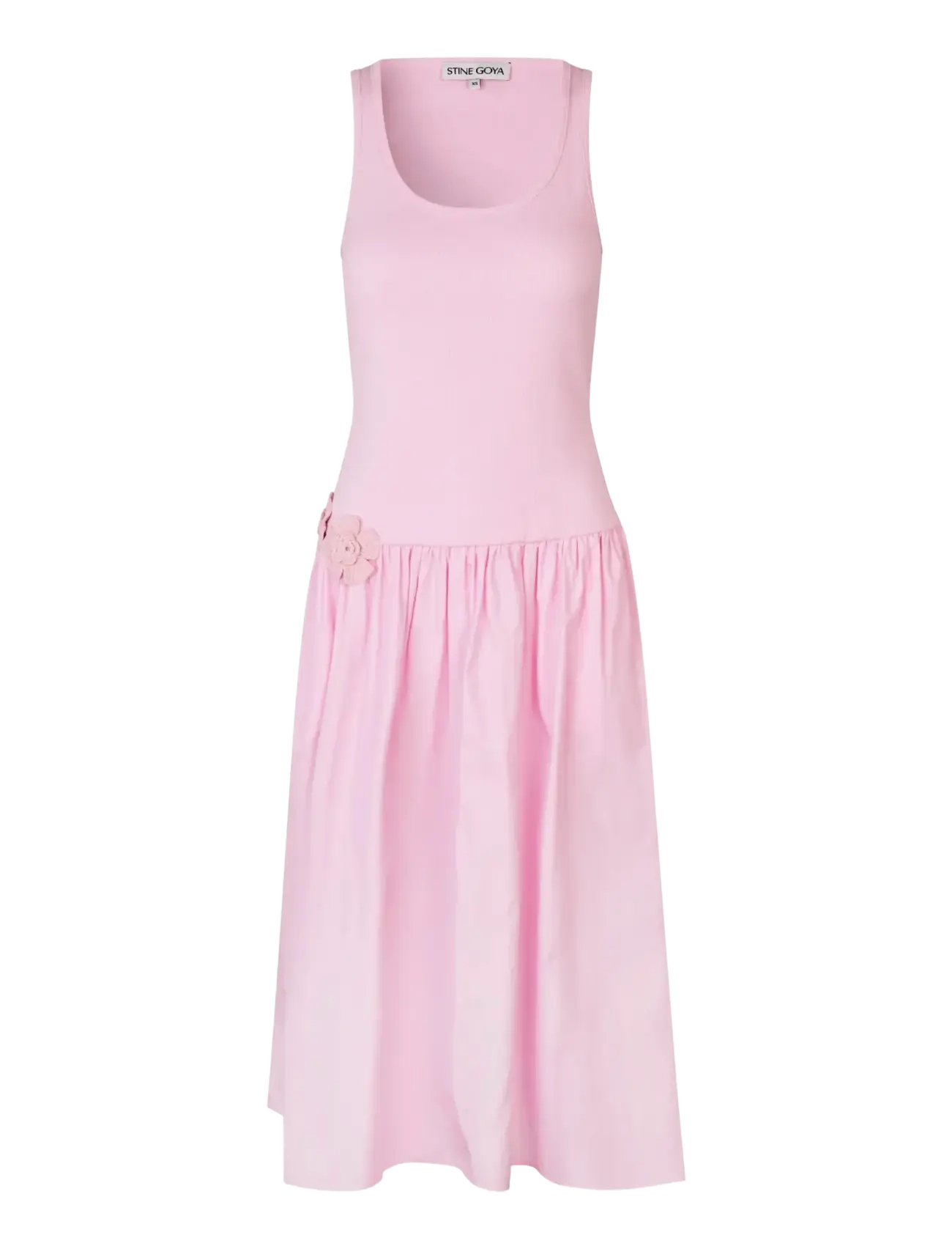 2385 Rib, Casual Tank Midi Dress - CHERRY BLOSSOM