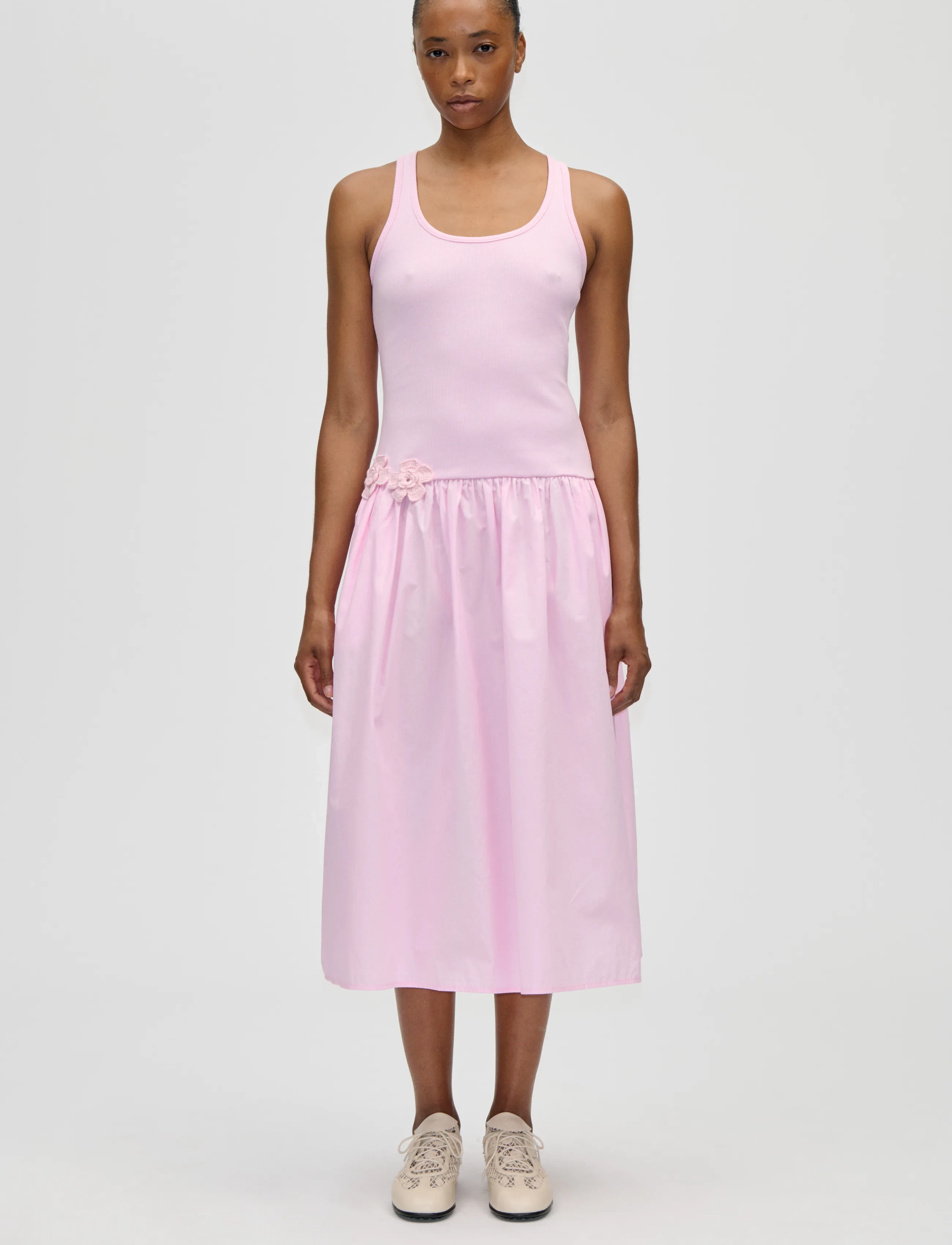 STINE GOYA Rib, Casual Tank Midi Dress, L, Pink, Designere > Knælange Og Midi, Dame