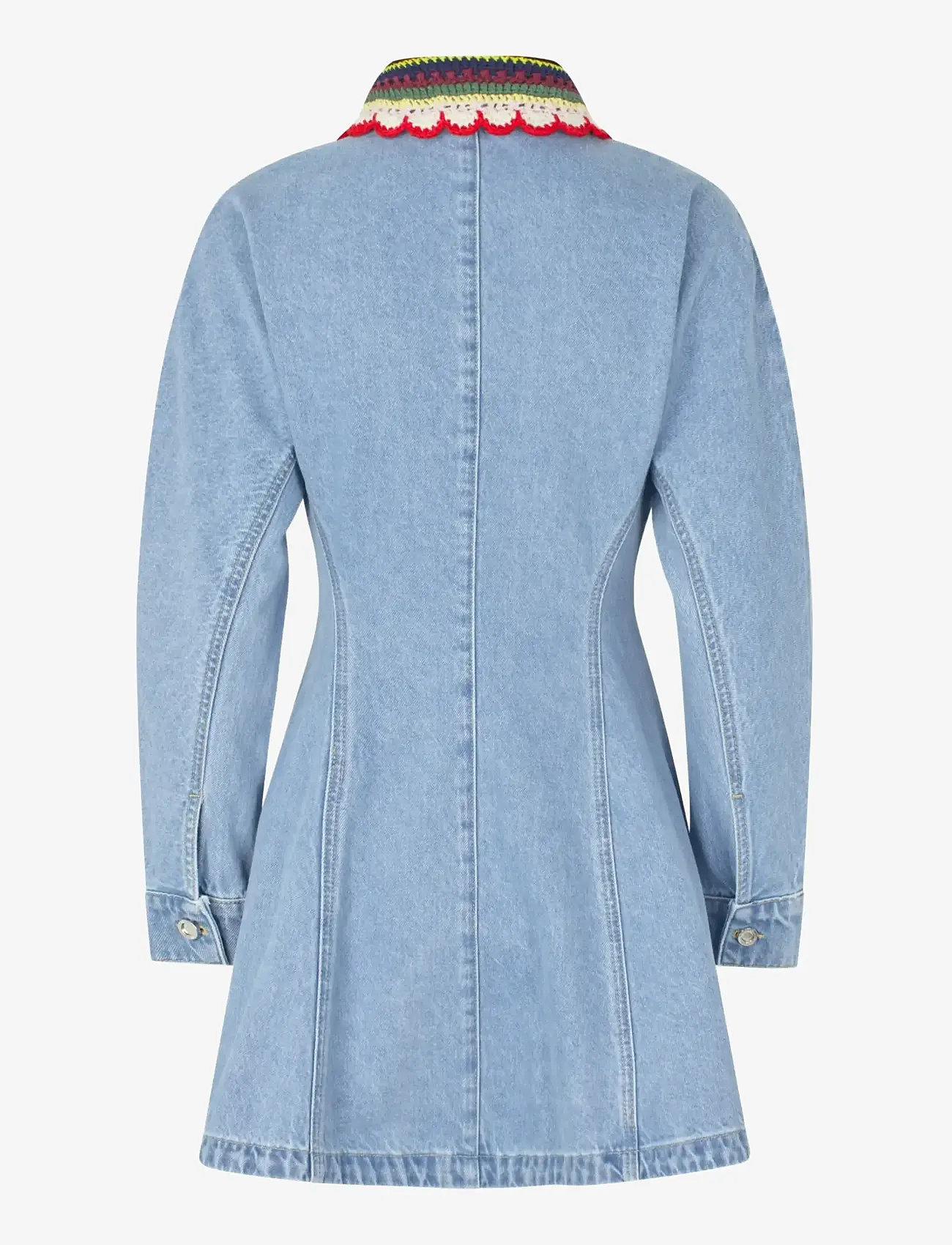 STINE GOYA - Double Rinse Denim, Collared Coat Mini Dress - korte kjoler - denim blue - 2