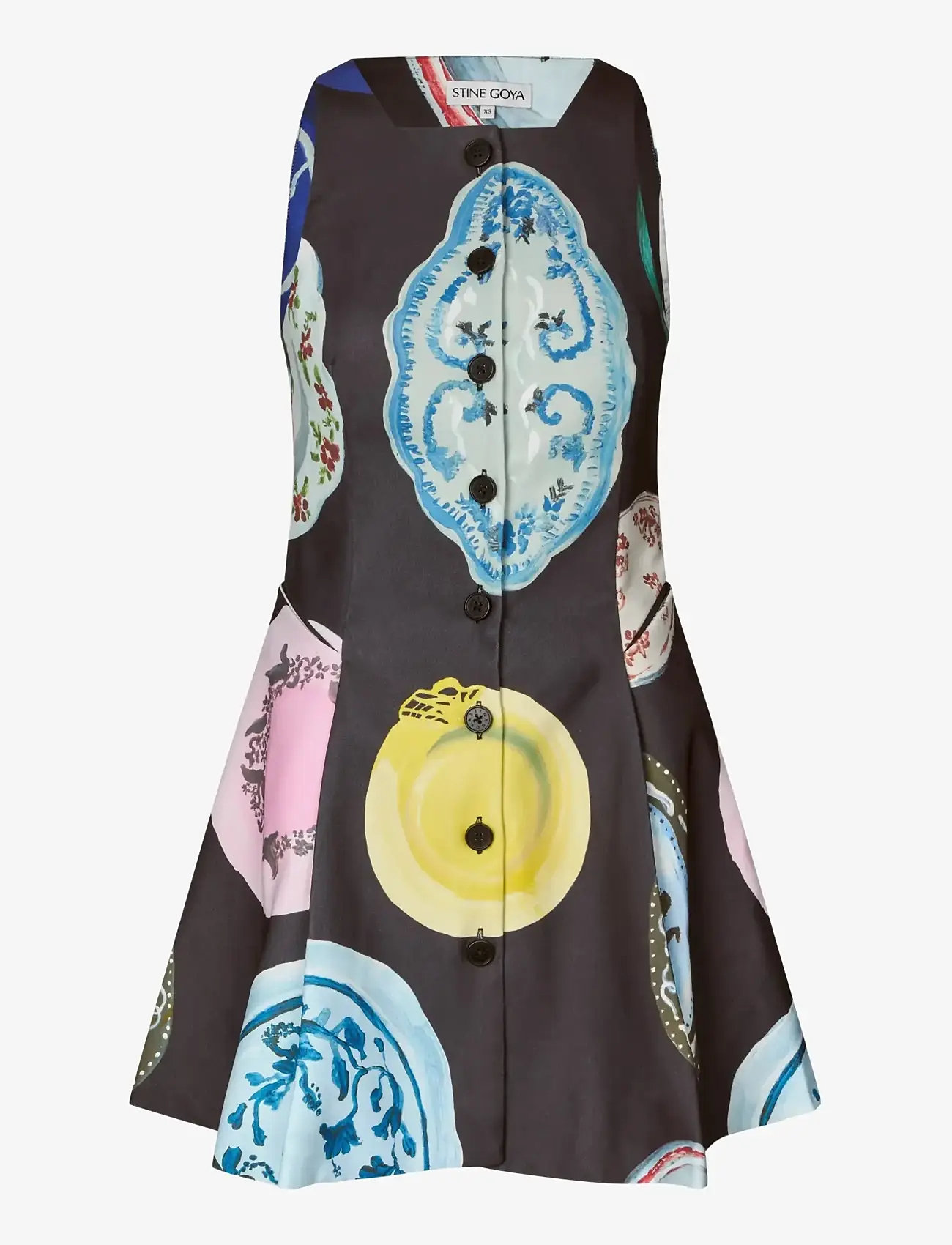 STINE GOYA - Double Sided Crepe, Sleeveless Button-Up Mini Dress - korte kjoler - the platera - 1