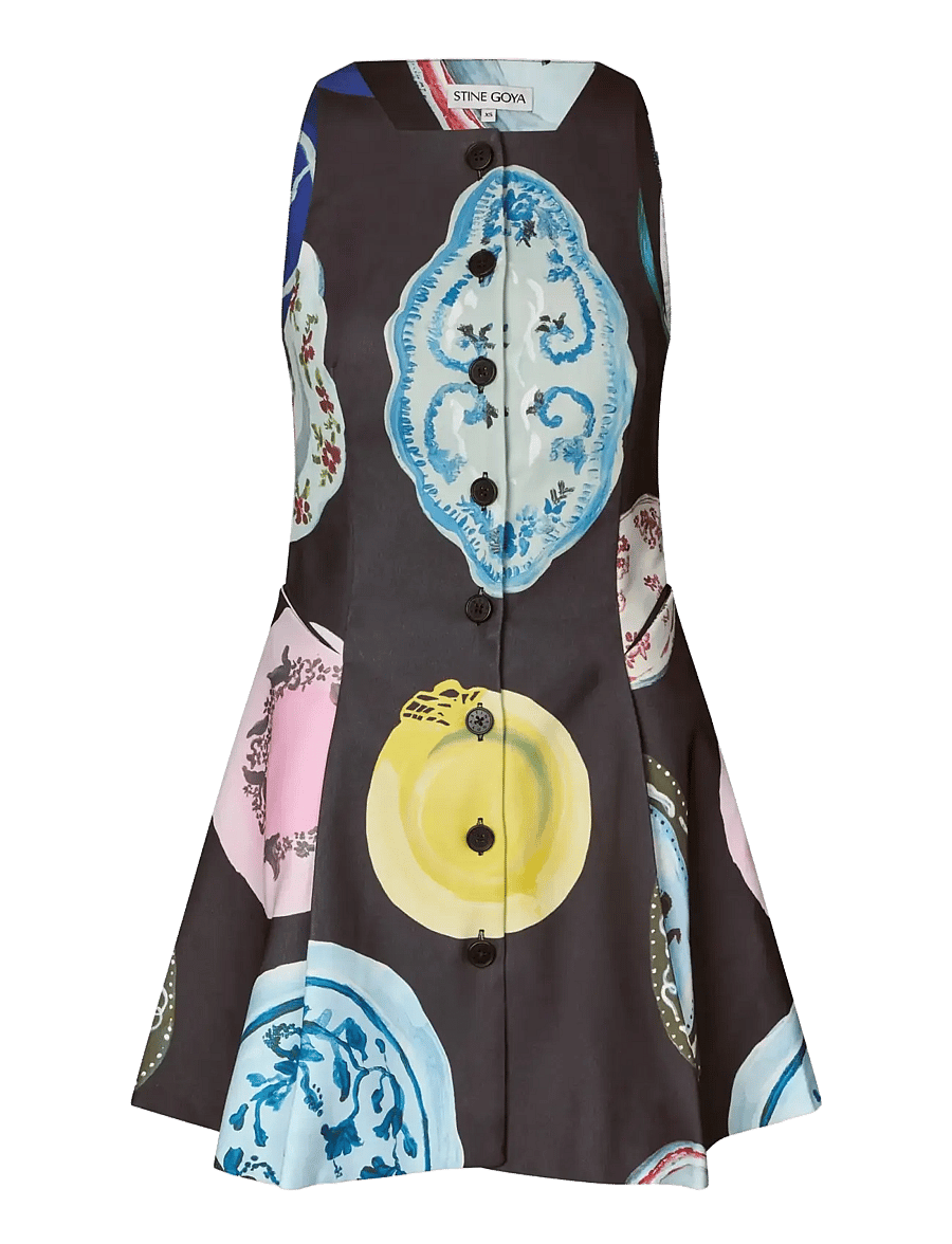 STINE GOYA - Double Sided Crepe, Sleeveless Button-Up Mini Dress - kurze kleider - the platera - 1