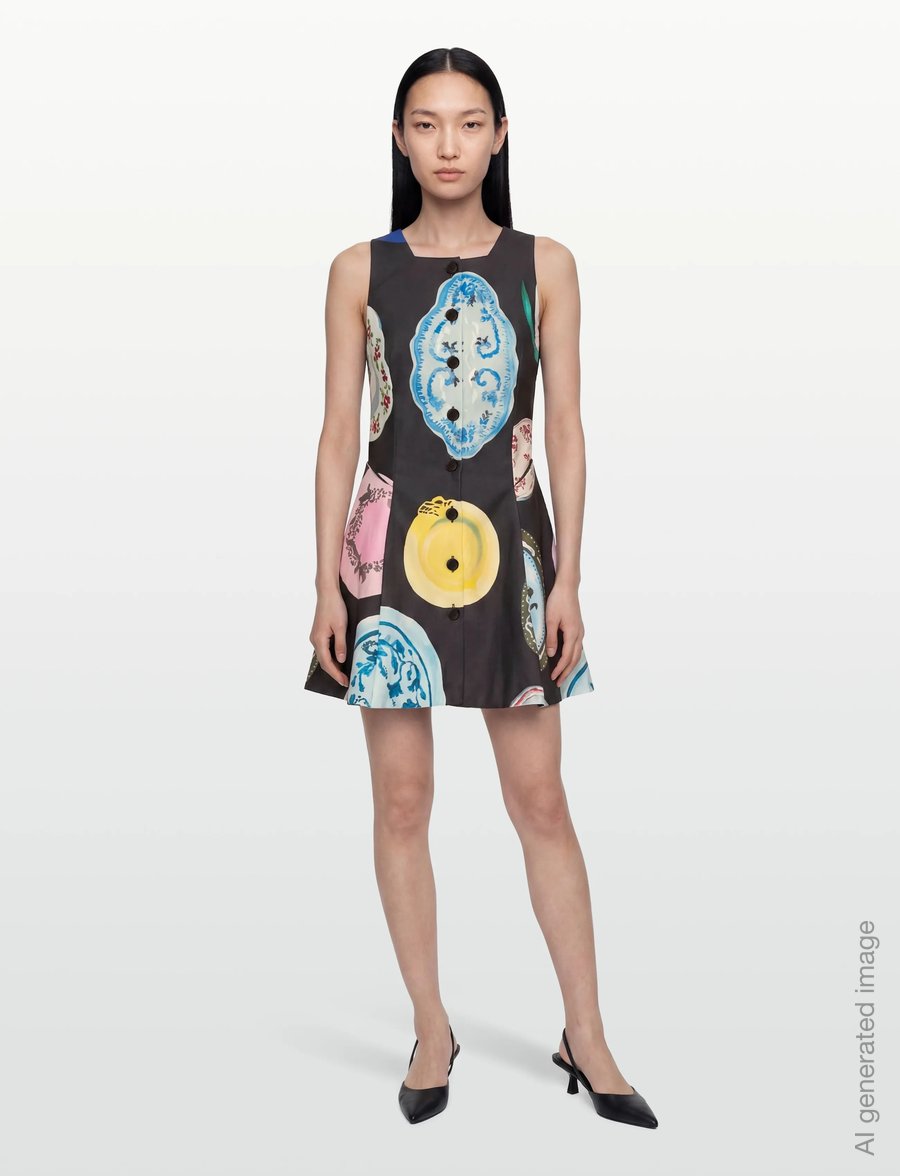 STINE GOYA - Double Sided Crepe, Sleeveless Button-Up Mini Dress - kurze kleider - the platera - 0