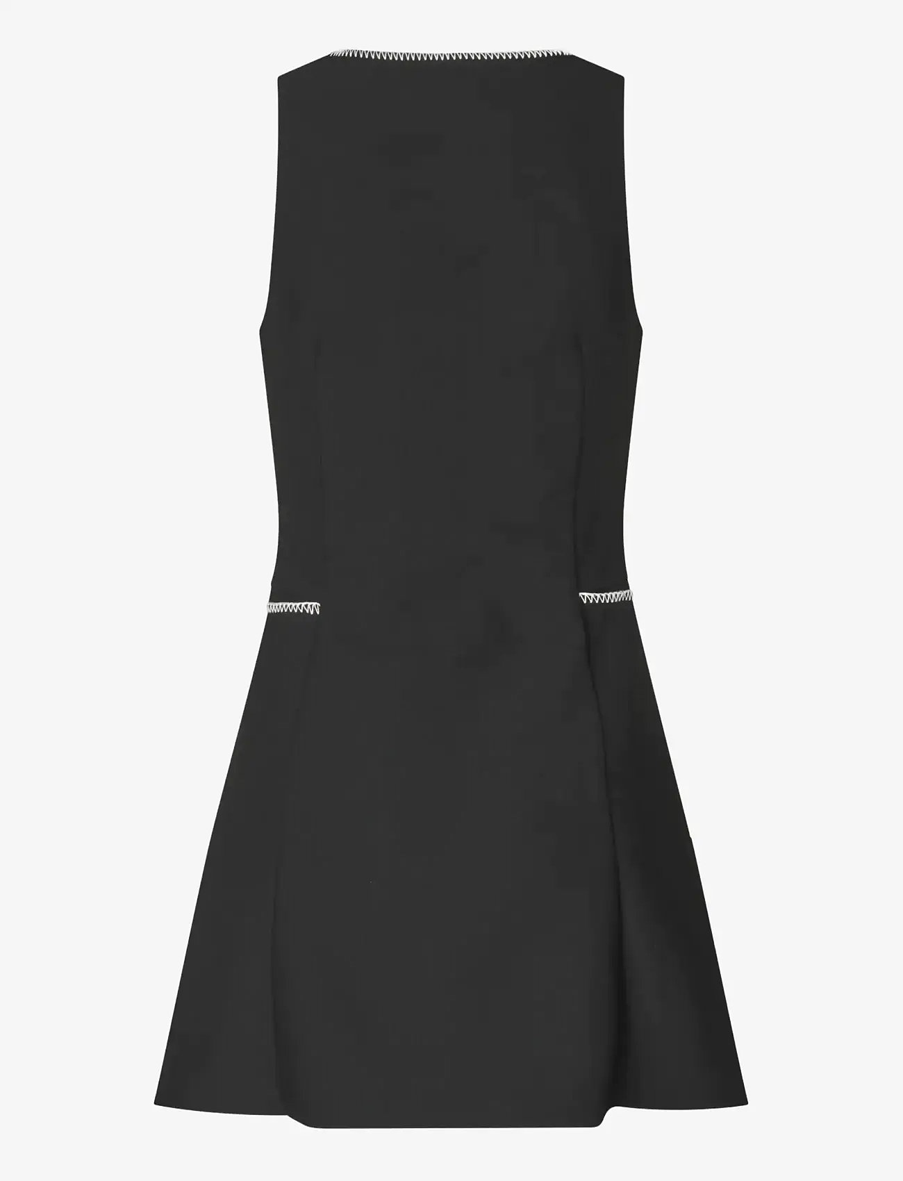 STINE GOYA - Structured Crepe, Sleeveless Button-Up Mini Dress - short dresses - black - 2