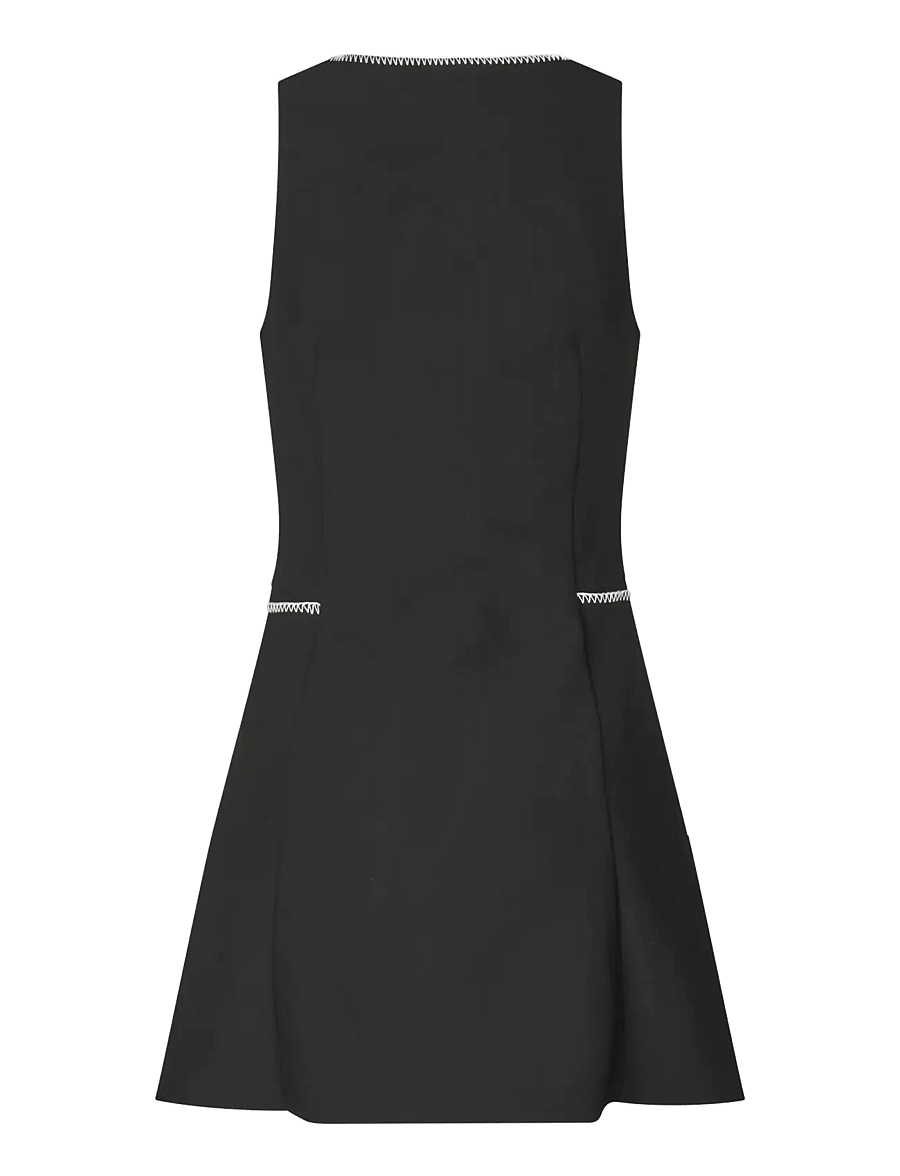 STINE GOYA - Structured Crepe, Sleeveless Button-Up Mini Dress - kurze kleider - black - 2