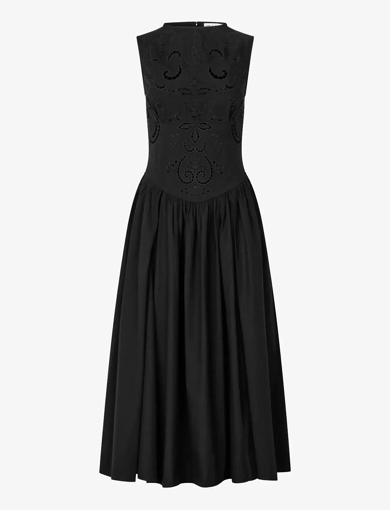 STINE GOYA - Broderie Cotton, Embroidered Midi Dress - midi kjoler - broderie anglaise - 1