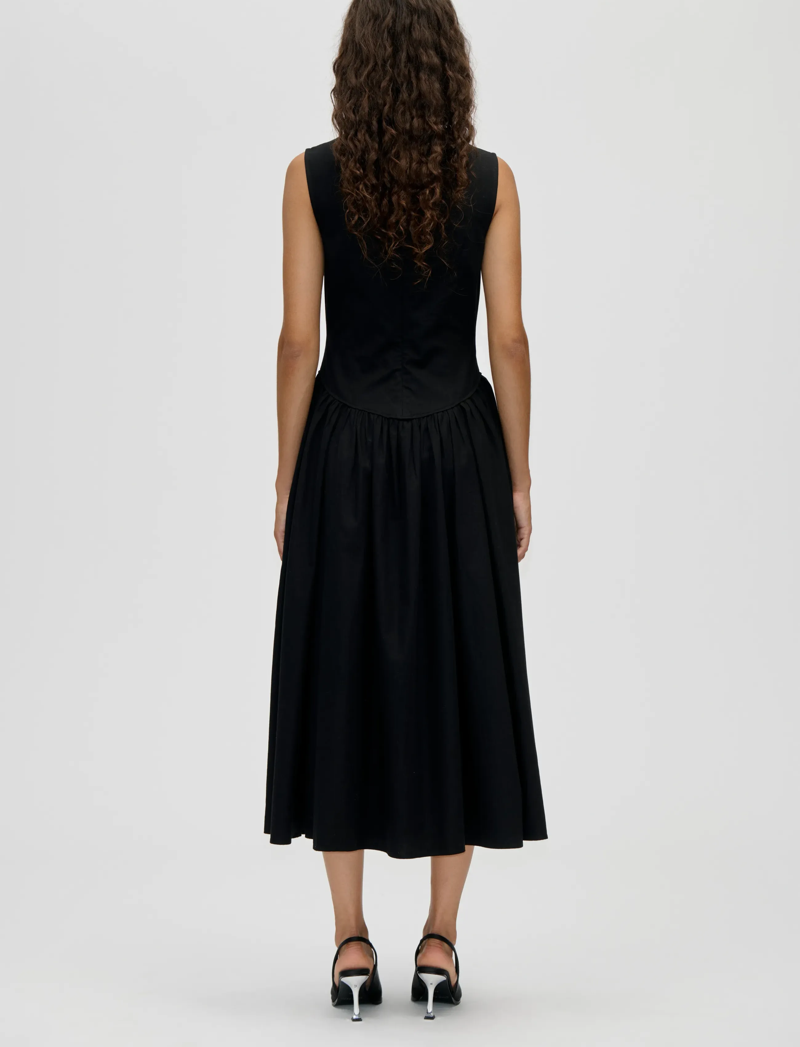 STINE GOYA - Broderie Cotton, Embroidered Midi Dress - robes midi - broderie anglaise - 3