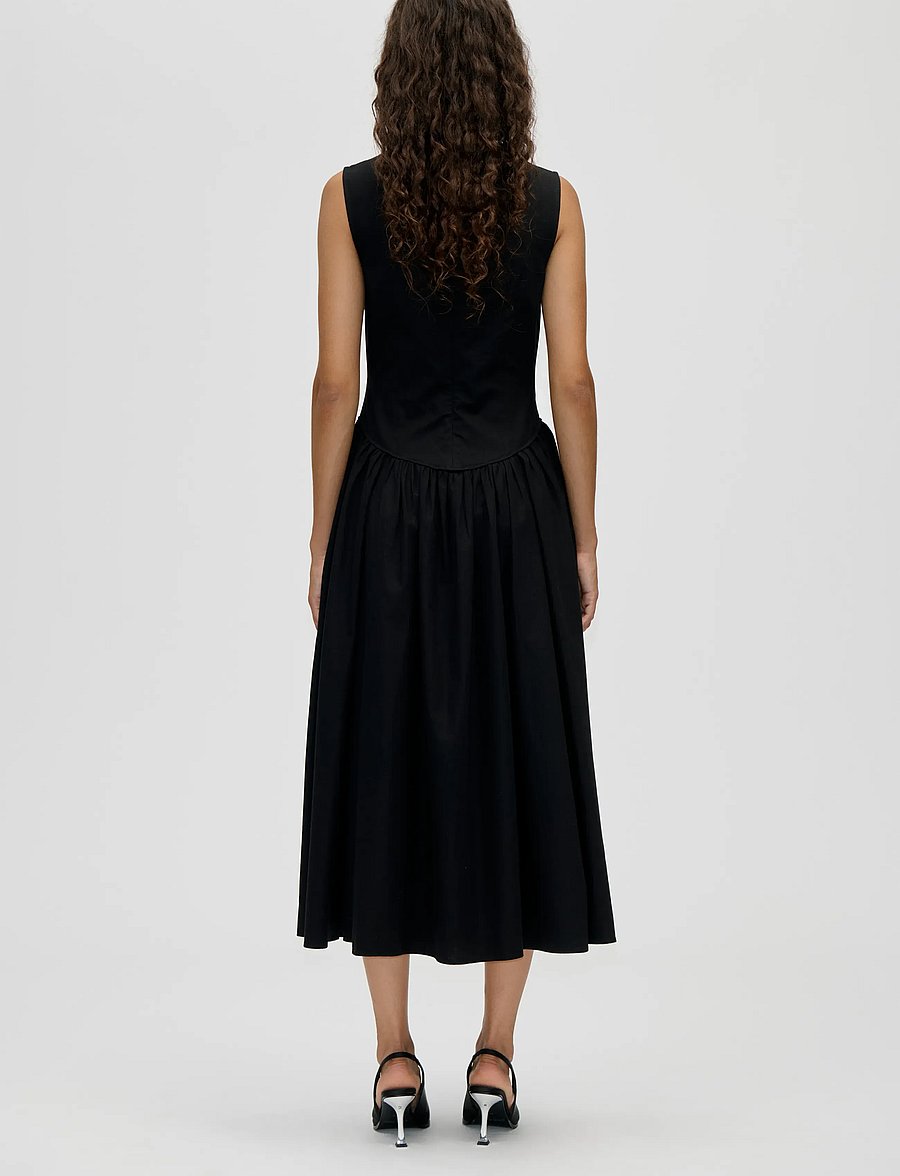 STINE GOYA - Broderie Cotton, Embroidered Midi Dress - midi dresses - broderie anglaise - 3