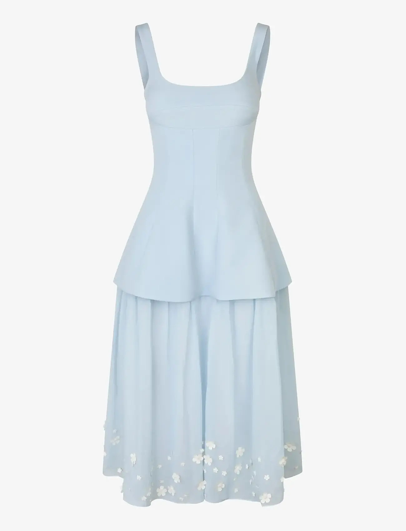 STINE GOYA - Embellished Crepe, Elevated Bustier Dress - midi kjoler - light blue bloom - 1