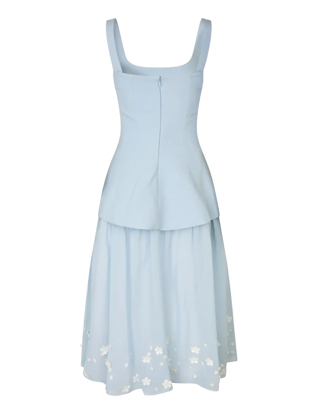 STINE GOYA - Embellished Crepe, Elevated Bustier Dress - sukienki do kolan i midi - light blue bloom - 2