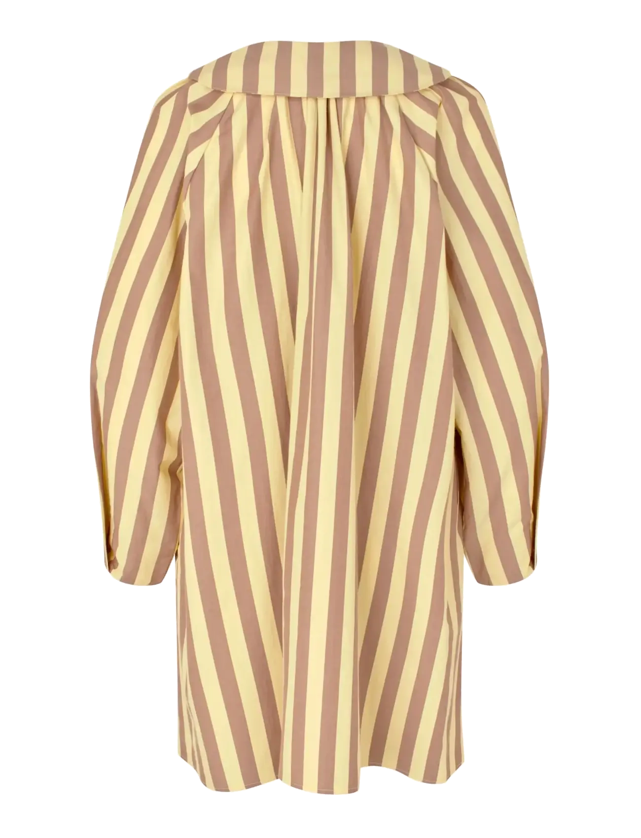STINE GOYA - Soft Striped Embroidery, Collared Voluminous Dress - skjortekjoler - equestrian sun - 2