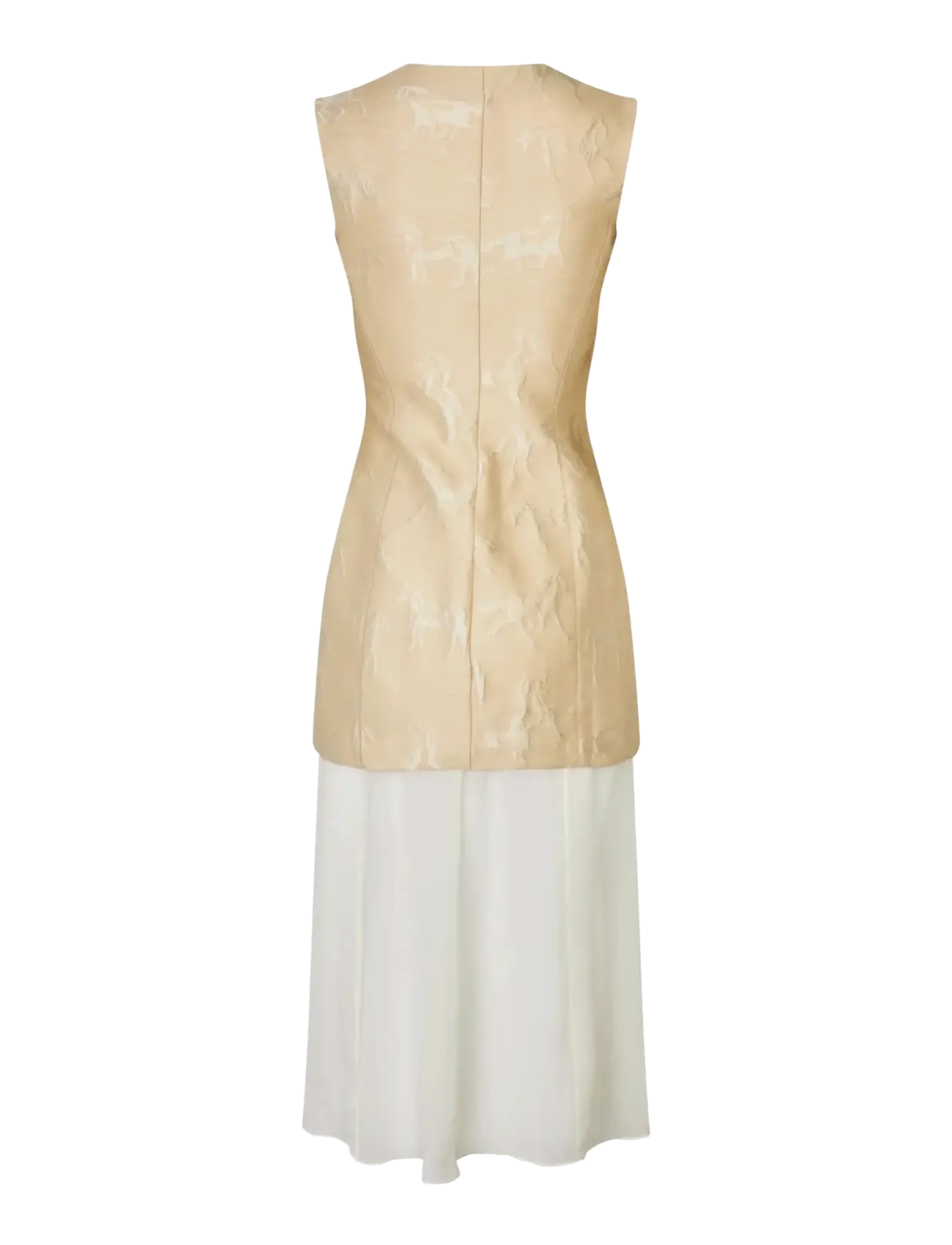 STINE GOYA - Jacquard Tailoring, Waistcoat Tailored Midi Dress - abendkleider - porcelain cream - 2