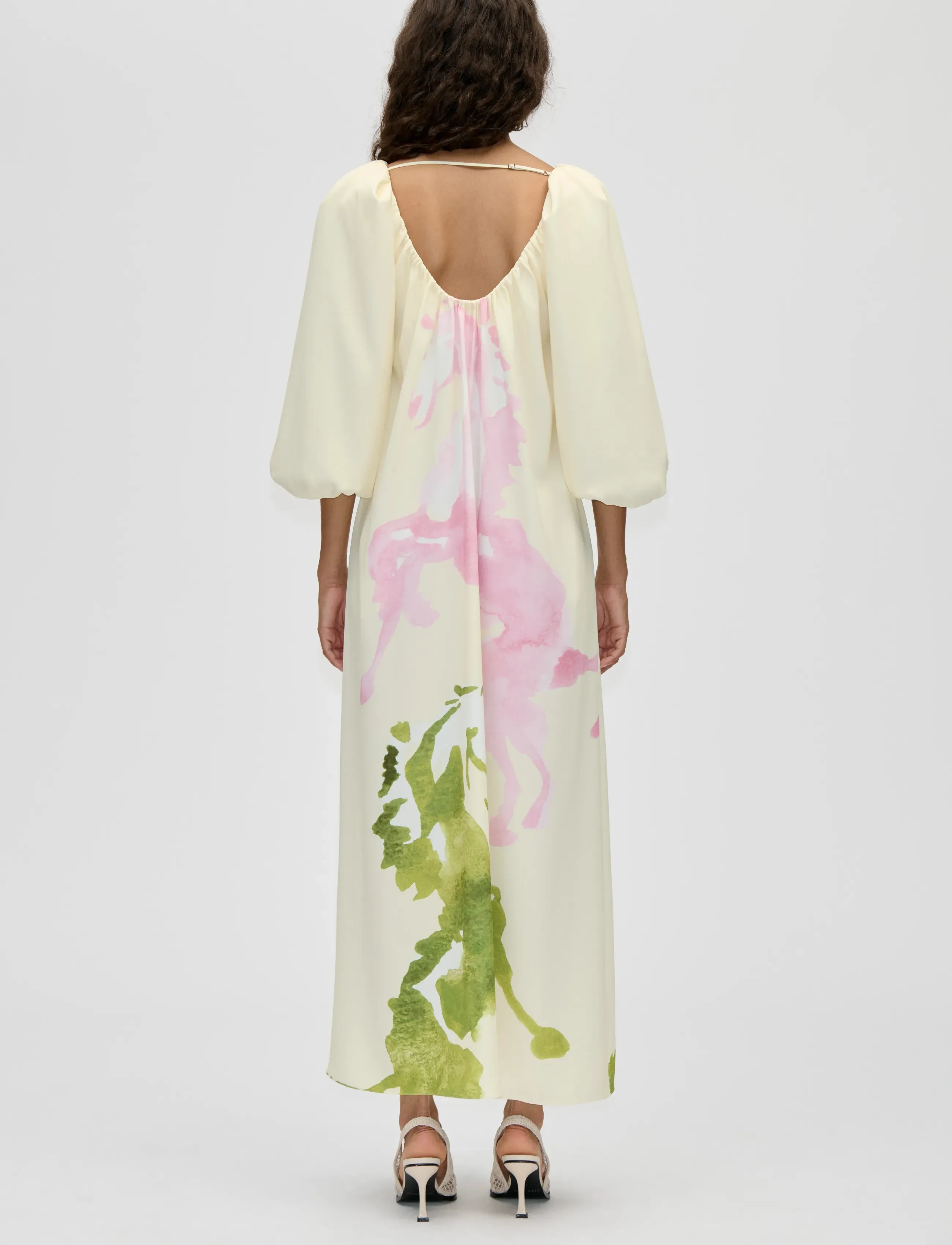 Heavy Crepe, Romantic Voluminous Sleeve Dress 2