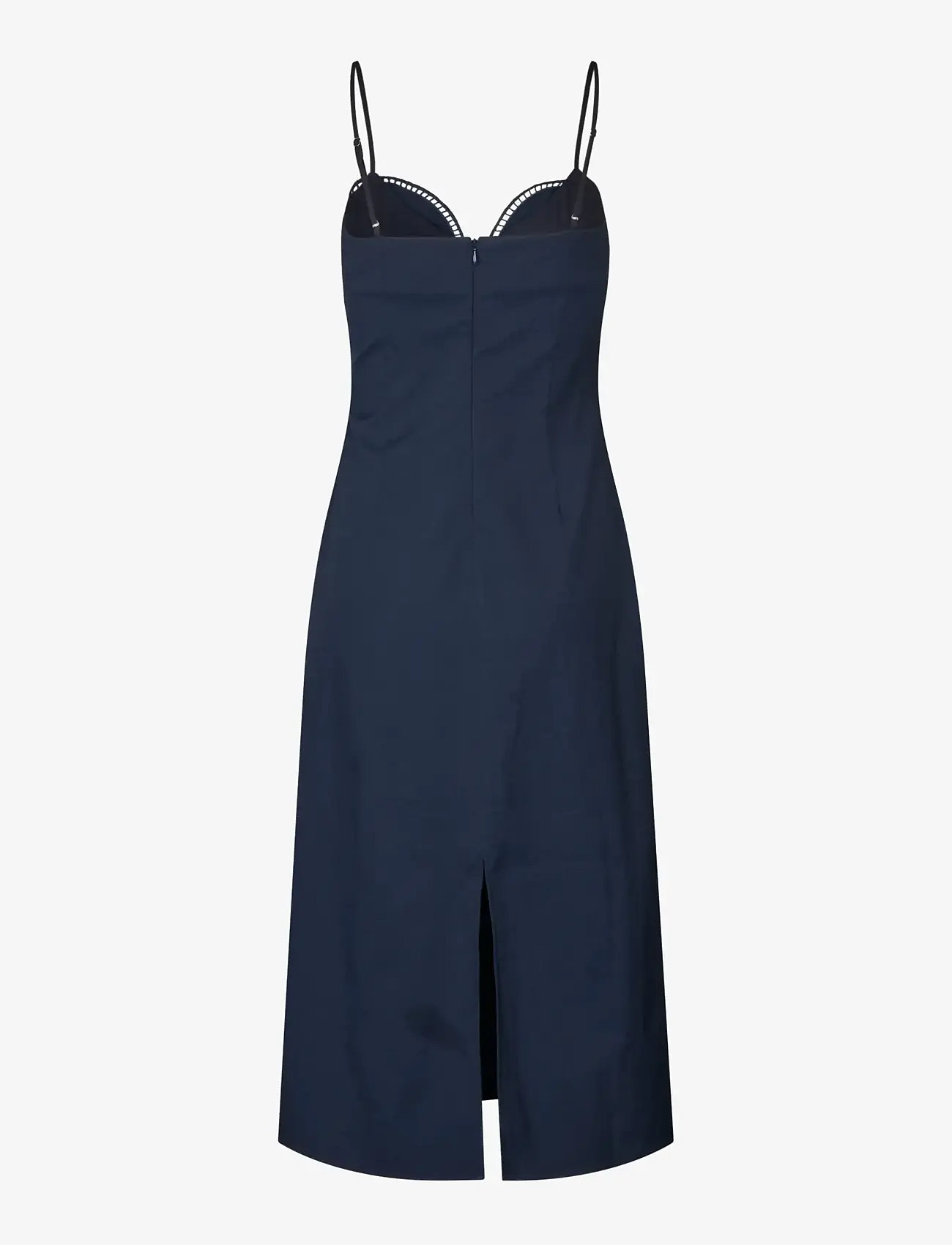 STINE GOYA - Embroidered Canvas, Strap Eyelet Midi Dress - midikleidid - cherries on a paisley - 2