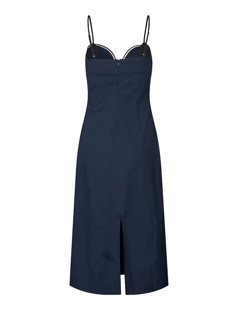 STINE GOYA - Embroidered Canvas, Strap Eyelet Midi Dress - midi-kleider - cherries on a paisley - 2