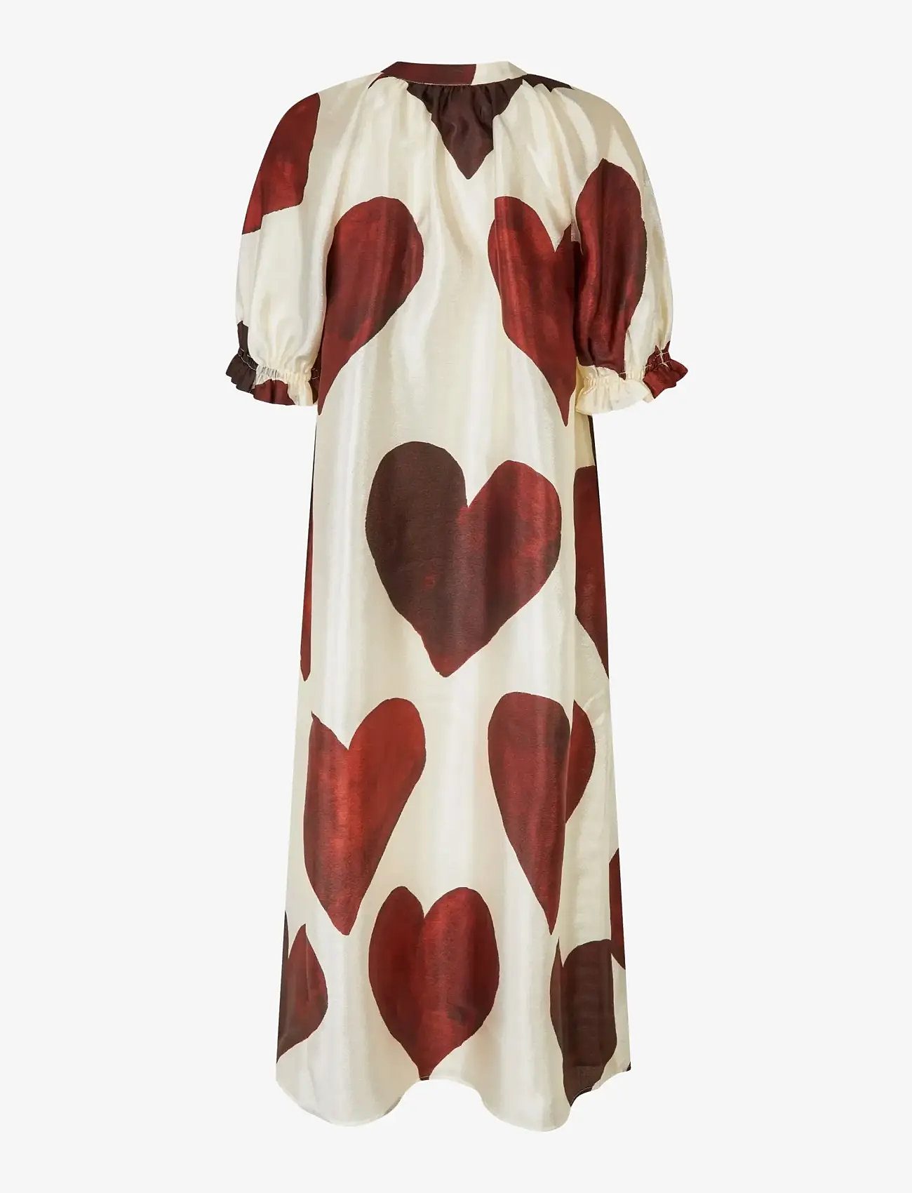 STINE GOYA - Flat Textured Poly, Front Placket Long Dress - maxi dresses - hearts - 2