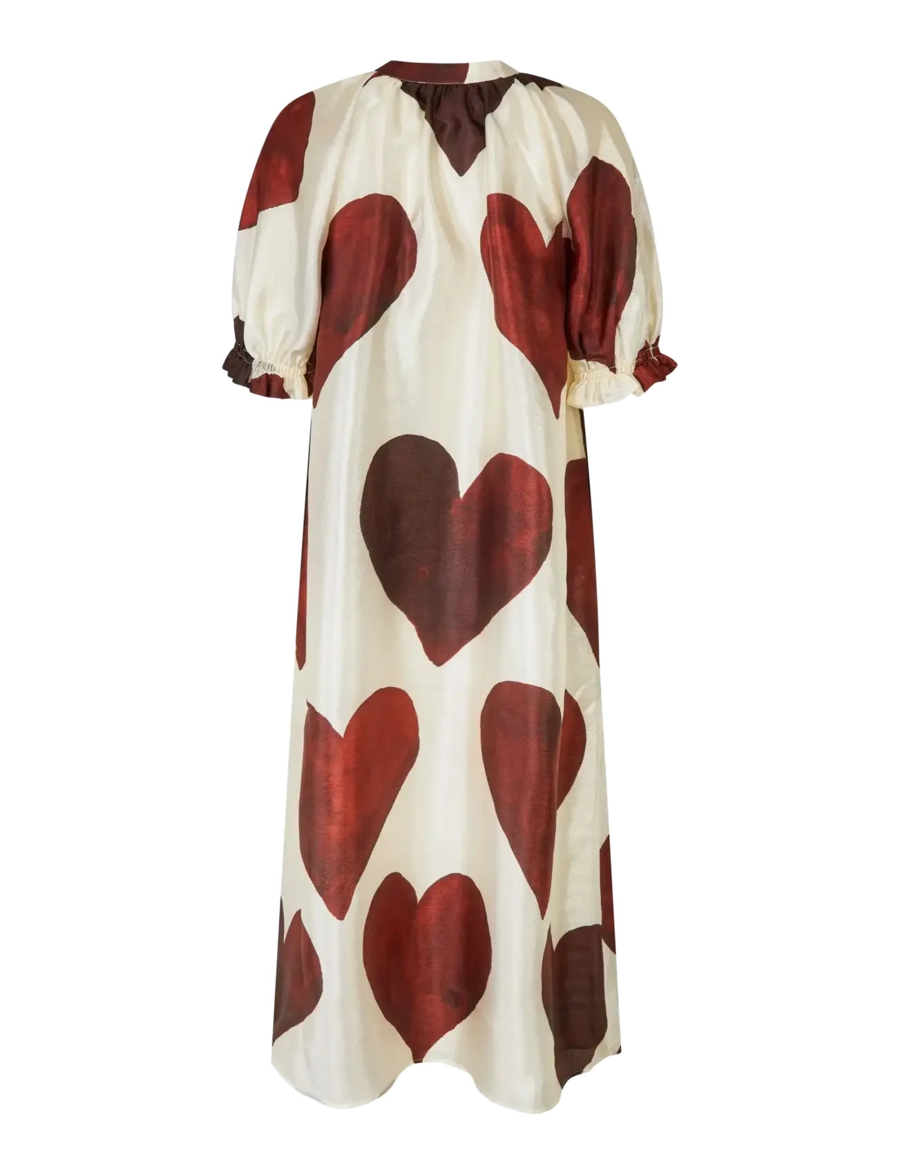 STINE GOYA - Flat Textured Poly, Front Placket Long Dress - maksikleidid - hearts - 2