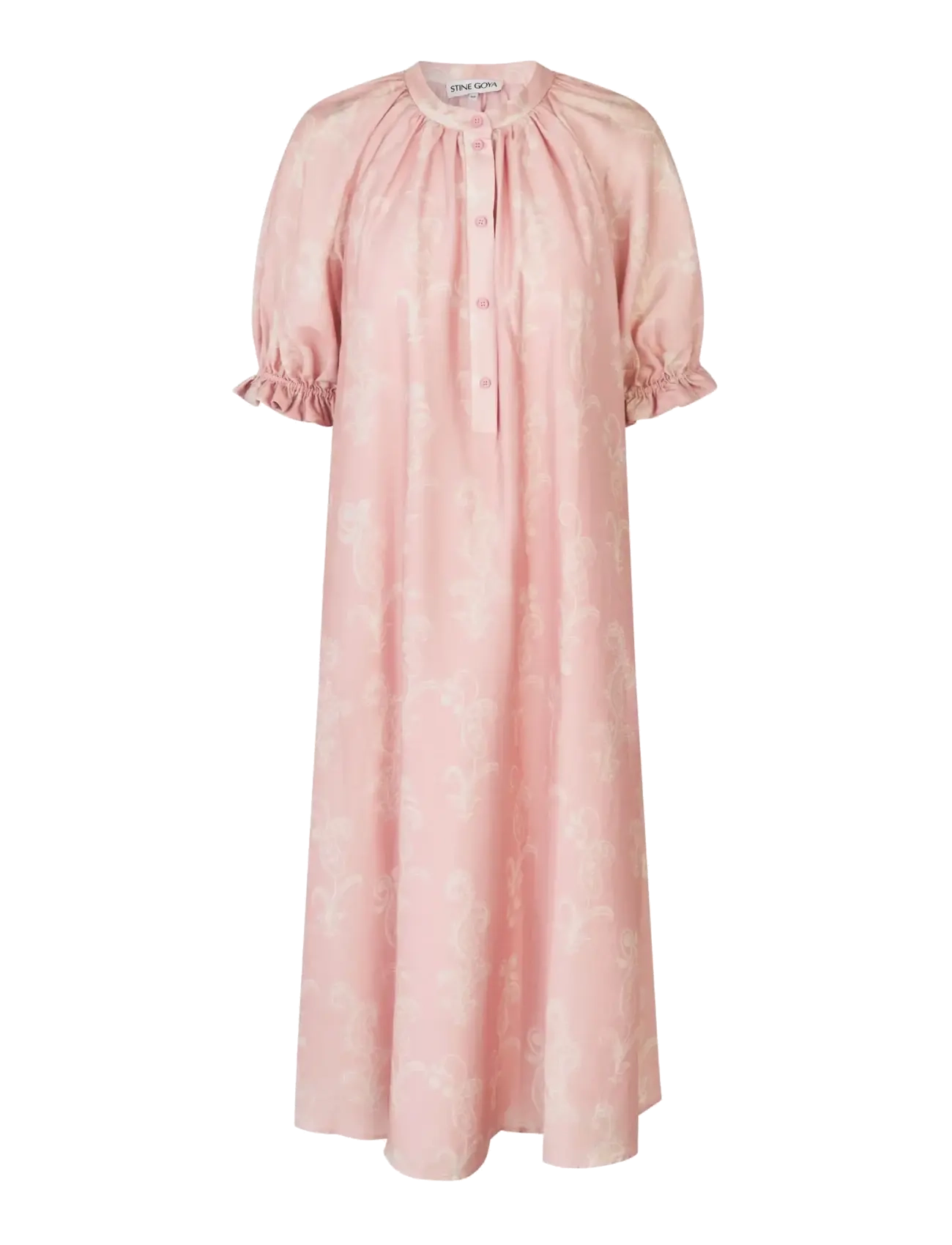 STINE GOYA Tencel, Front Placket Long Kleid Pink - XL - Damen