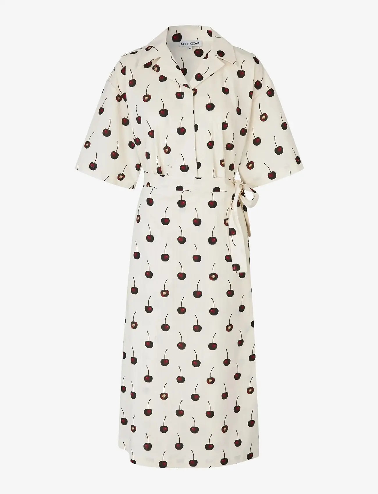 STINE GOYA - 2339 Crisp Stripe Shirting, Workwea - midi-kleider - cherries - 1