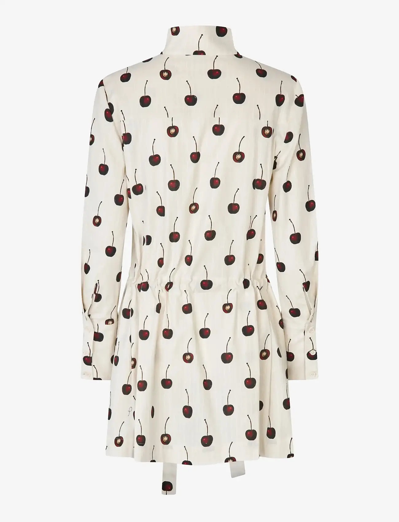 STINE GOYA - Crisp Stripe Shirting, Pullover Parka Dress - short dresses - cherries - 2