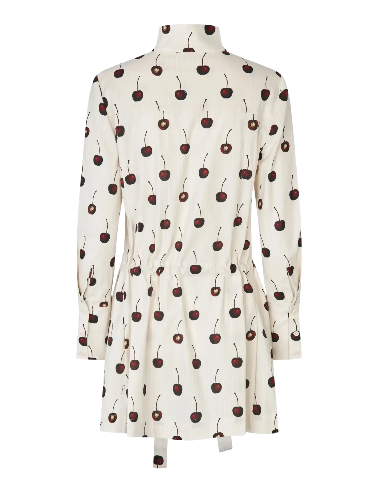 STINE GOYA - Crisp Stripe Shirting, Pullover Parka Dress - korta klänningar - cherries - 2